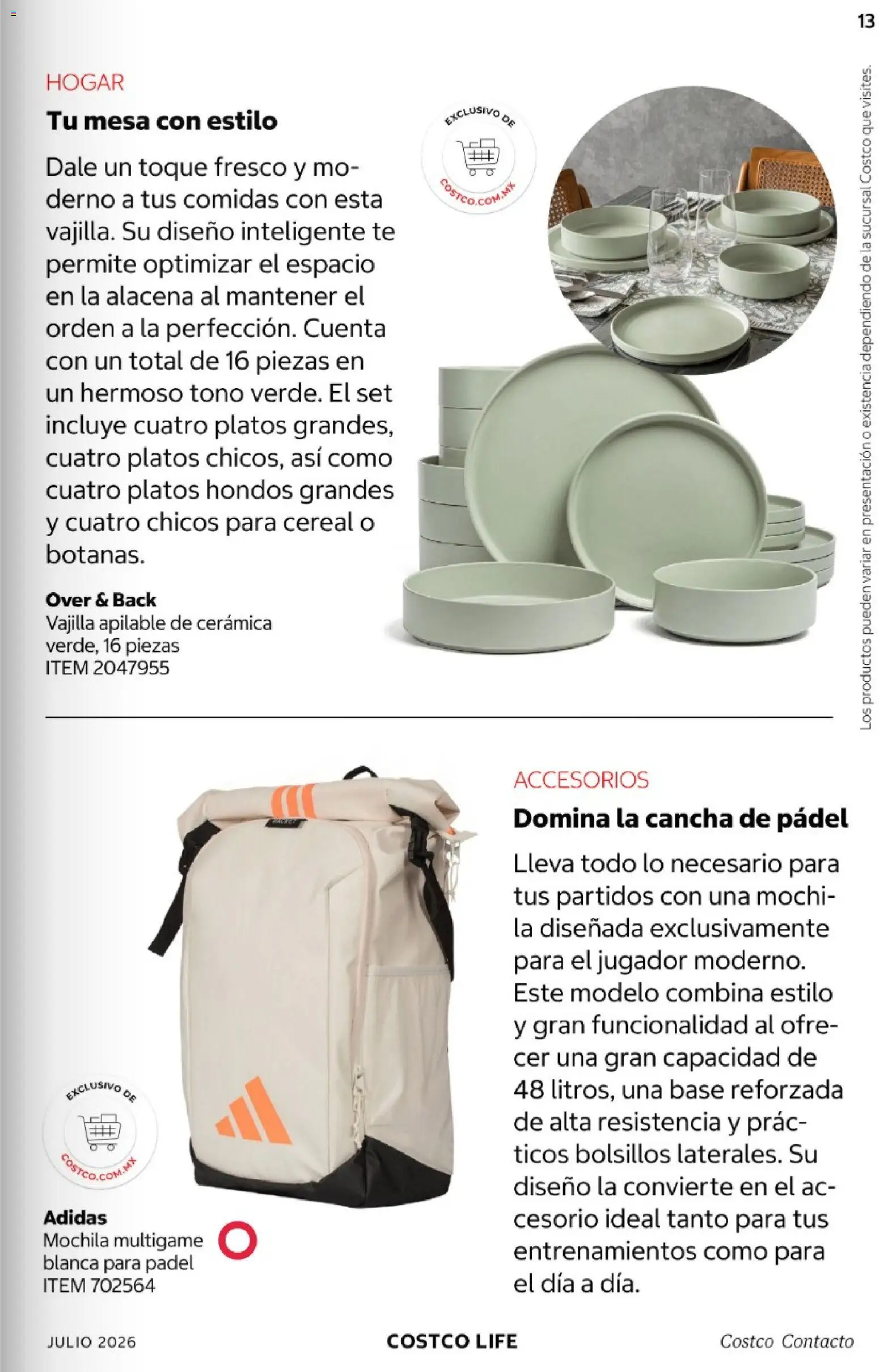 Nuevas ofertas de Costco válidas en toda la República Mexicana desde el 01/07/2026. ¡Encuentra las mejores ofertas en Costco Revista Julio 2026! | Página: 13 | Productos: Mochila, Alacena, Mesa, Té