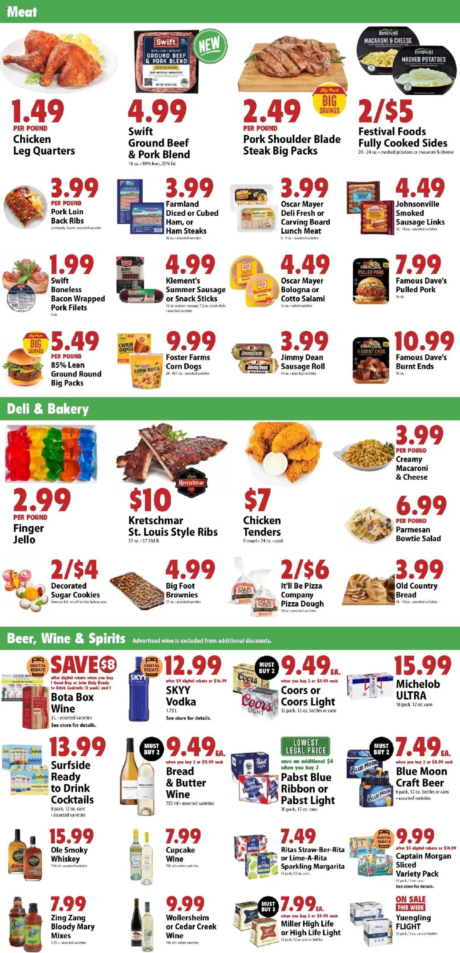 Festival Foods Weekly Ad - valid from 07/22/2026 | Page: 3 | Products: Bread, Salami, Pork, Beef