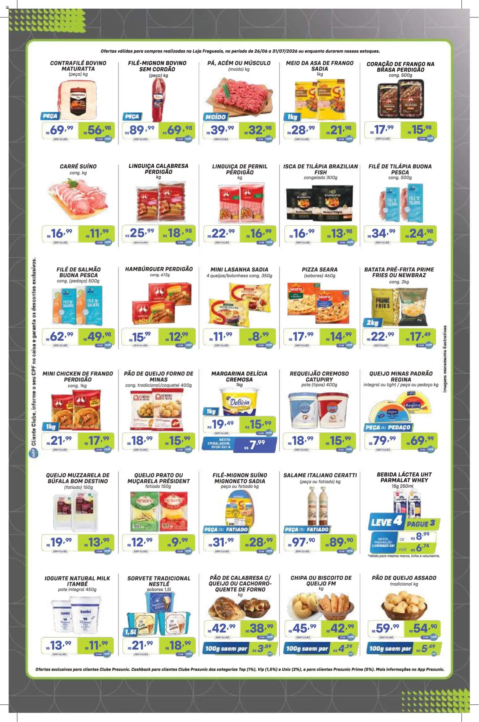 Prezunic Folheto - válido de 17/06/2026 | Página: 3 | Produtos: Coração de frango, Pernil, Batata, Pão de queijo