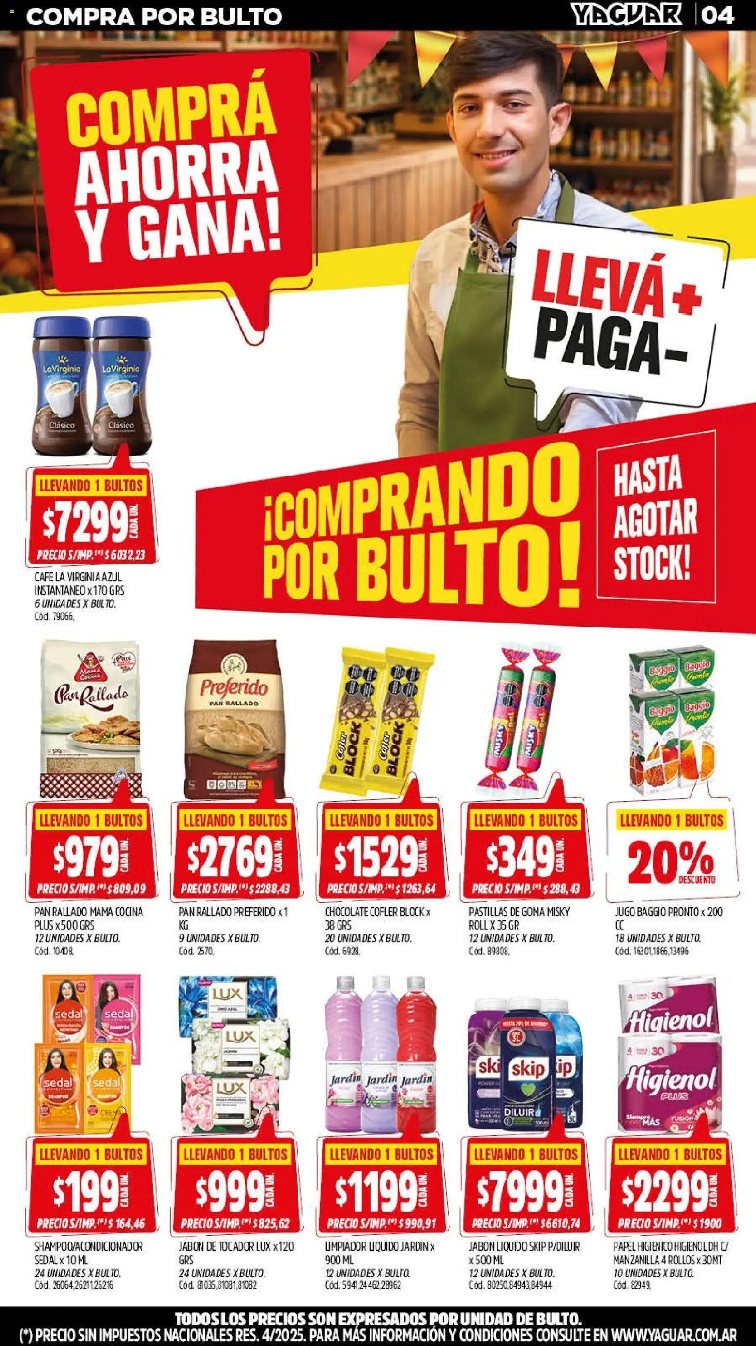 Yaguar - Oferta Semanal Misiones │ válido desde el 14/09/2026 | Página: 4 | Productos: Papel higiénico, Jabón, Pan rallado, Crema