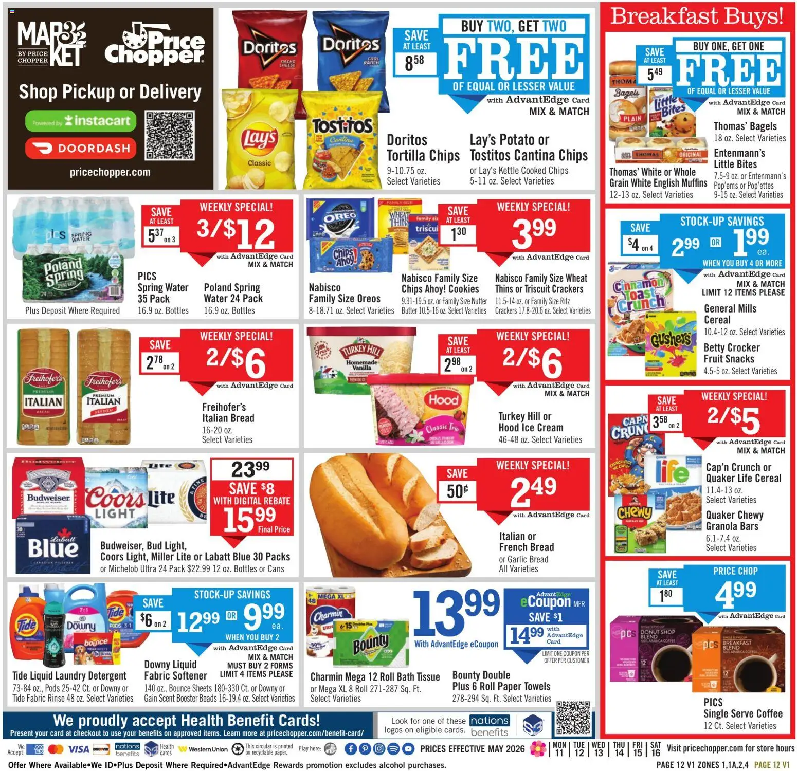 Price Chopper Weekly Ad - valid from 10.05.2026 | Page: 12 | Products: Bread, Detergent, Garlic, Kettle
