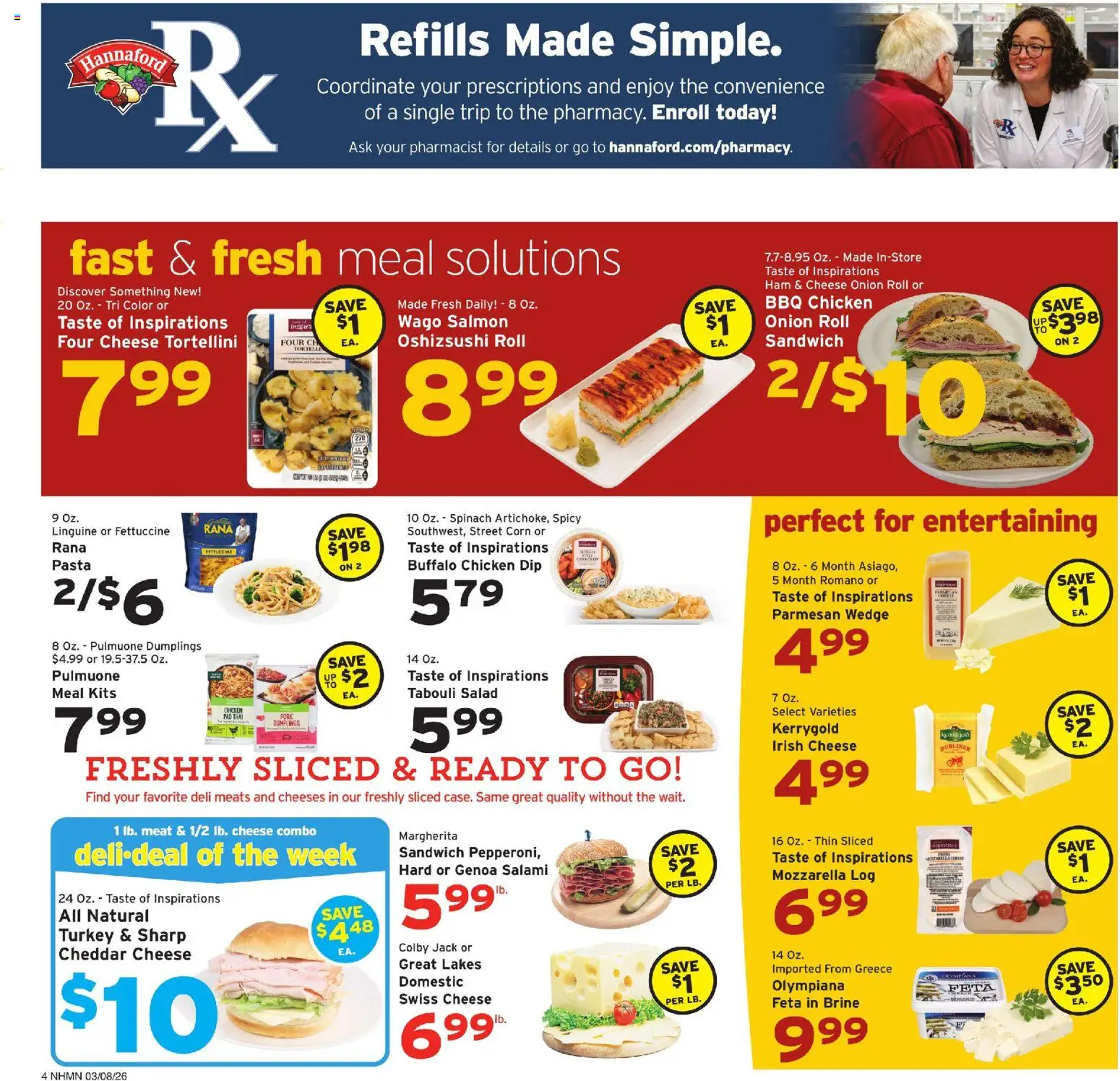 Hannaford Weekly Ad - valid from 08.03.2026 | Page: 6 | Products: Corn, Cheese, Pork, Pasta