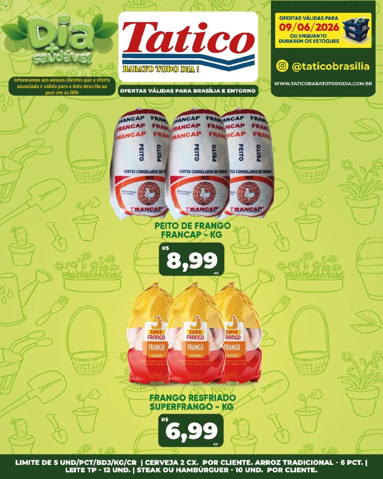 Tatico Folheto - válido de 09.06.2026 | Página: 19 | Produtos: Cerveja, Arroz, Hambúrguer, Frango