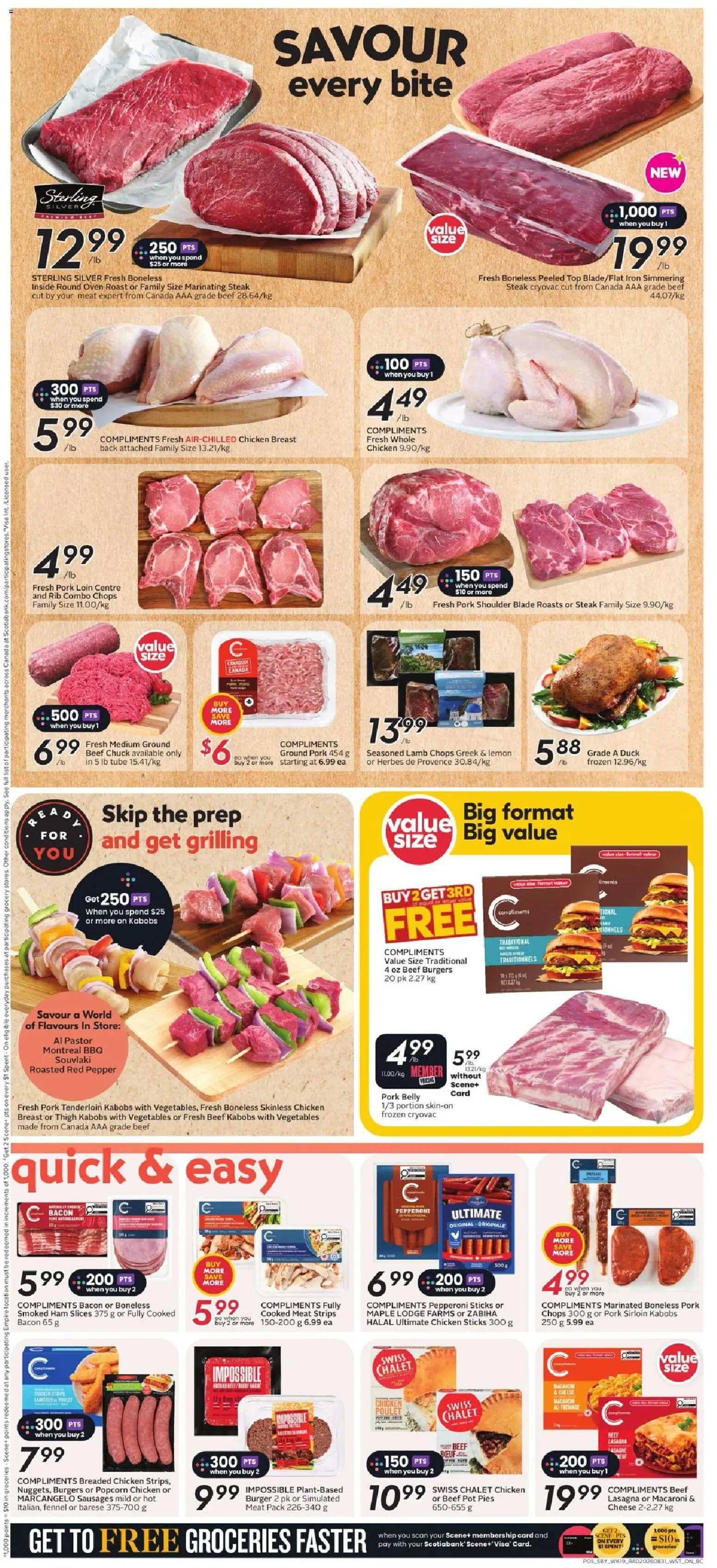 Safeway flyer valid from Sep 3, 2026 | Page: 8 | Products: Bacon, Oven, Pepper, Strips