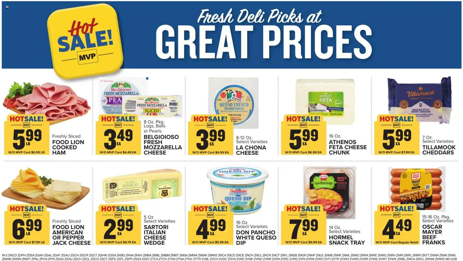 Food Lion Weekly Ad - valid from 08/12/2026 | Page: 14 | Products: Cheese, Beef, Pepper, Mozzarella