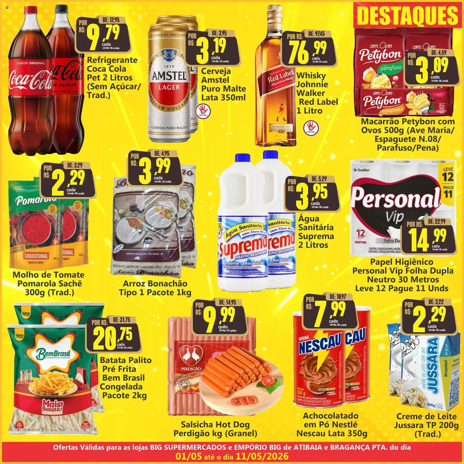 Big Supermercados Folheto - válido de 01.05.2026 | Página: 2 | Produtos: Whisky, Arroz, Refrigerante, Batata