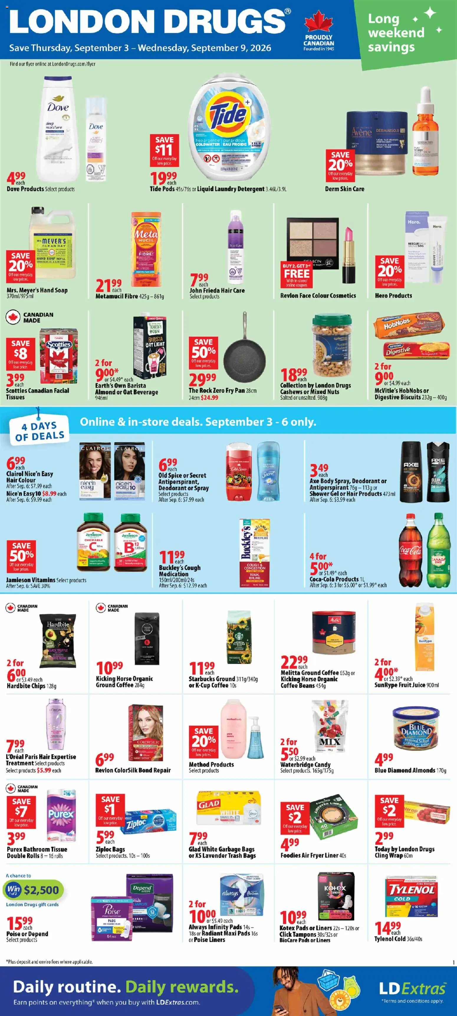 London Drugs flyer valid from Sep 3, 2026 | Page: 1