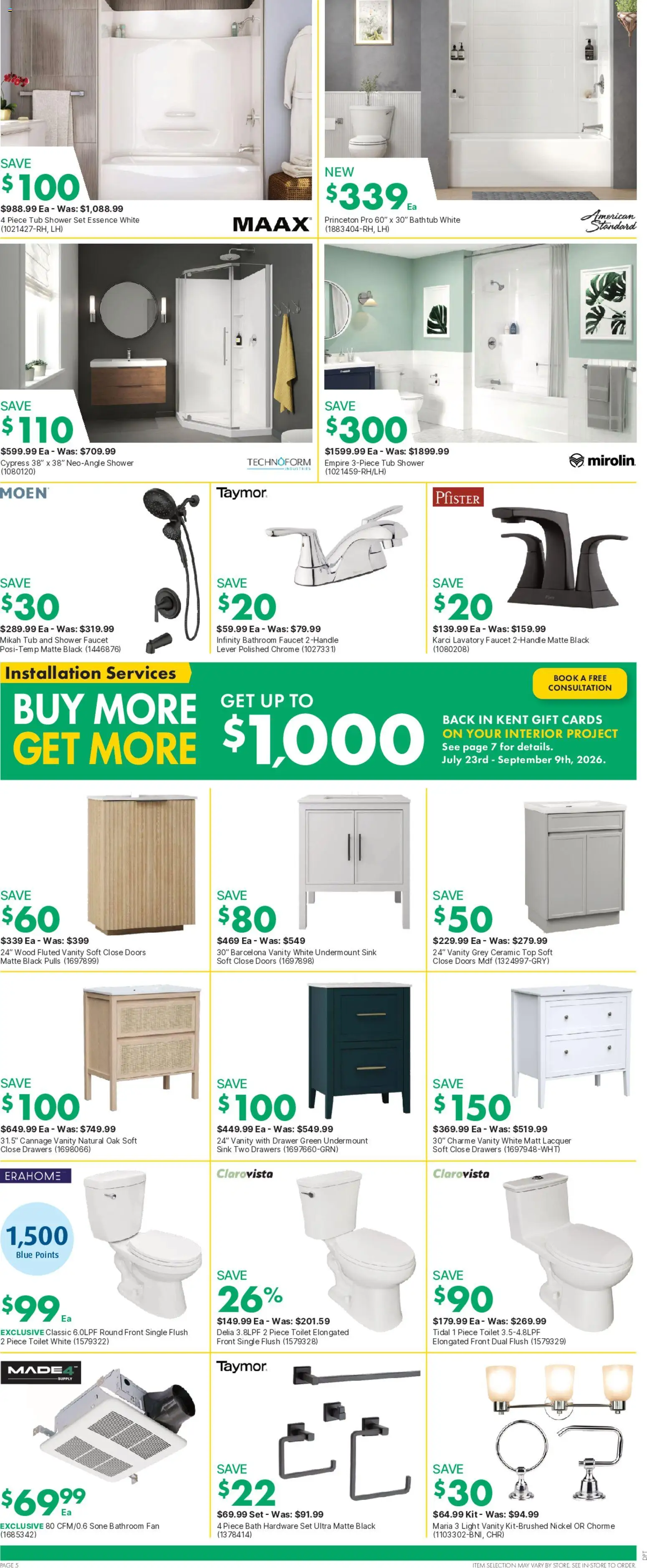 Kent flyer valid from Aug 6, 2026 | Page: 6 | Products: Fan, Bath, Shower