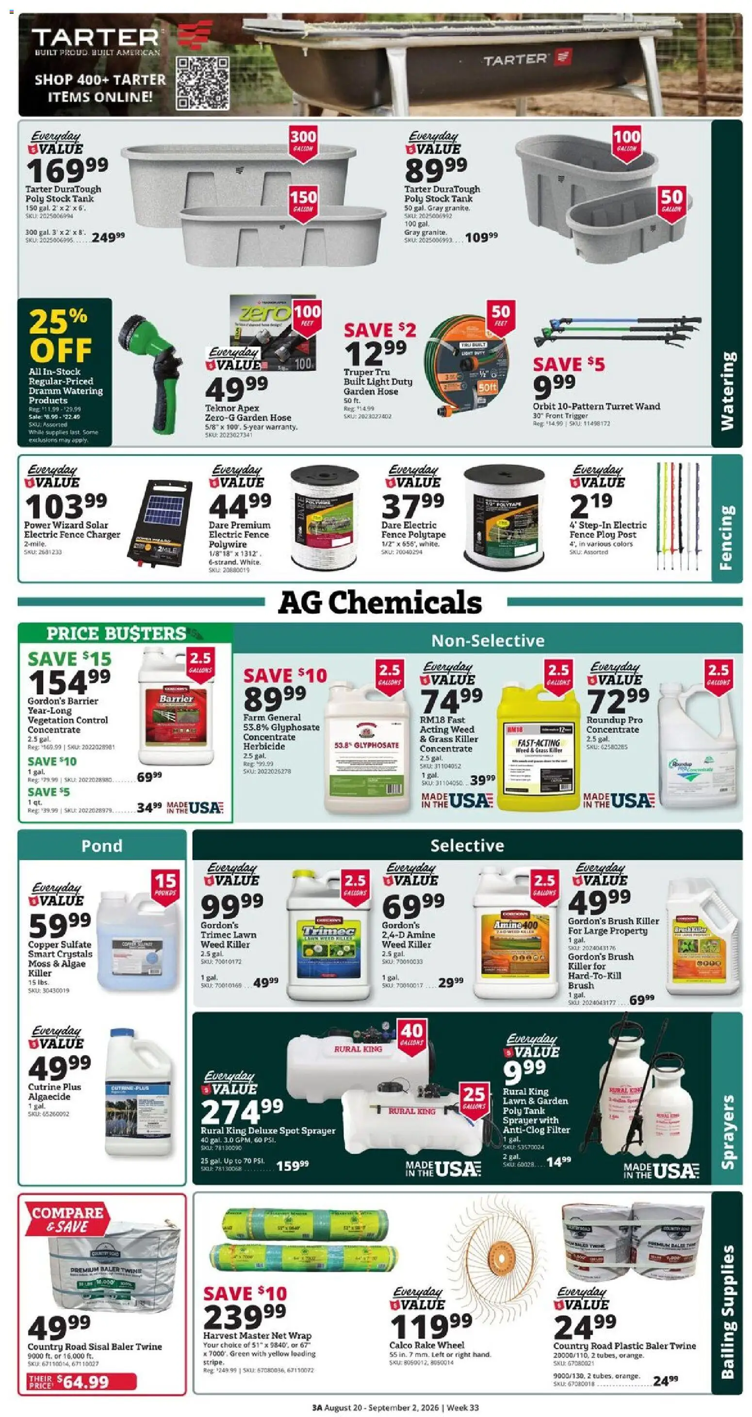 Rural King Weekly Ad - valid from 08/20/2026 | Page: 3 | Products: Rake, Brush, Charger