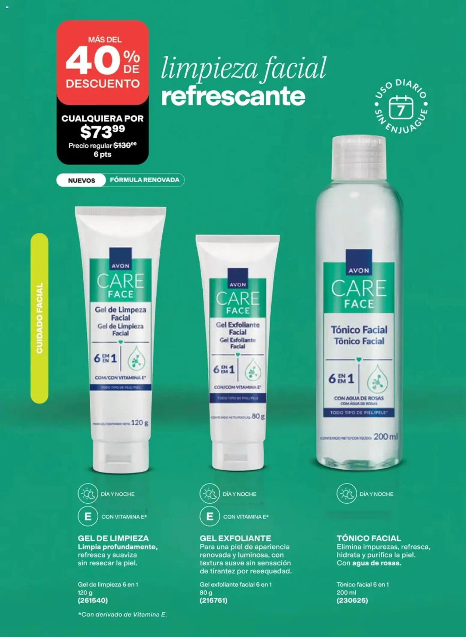 Nuevas ofertas de AVON válidas en toda la República Mexicana desde el 02/10/2026. ¡Encuentra las mejores ofertas en AVON campaña 15 2026! | Página: 112 | Productos: Exfoliante facial, Agua, Exfoliante