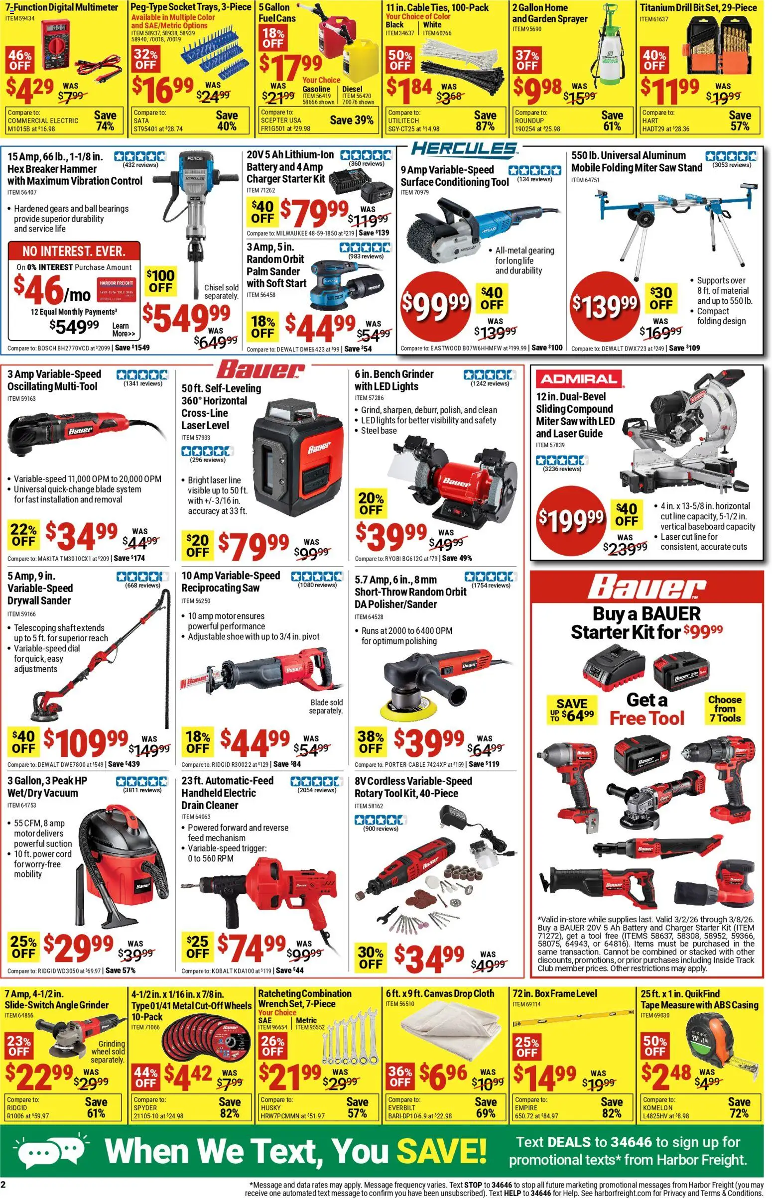 Harbor Freight Weekly Ad - valid from 02.03.2026 | Page: 2 | Products: Box, Rotary Tool, Chisel, Charger
