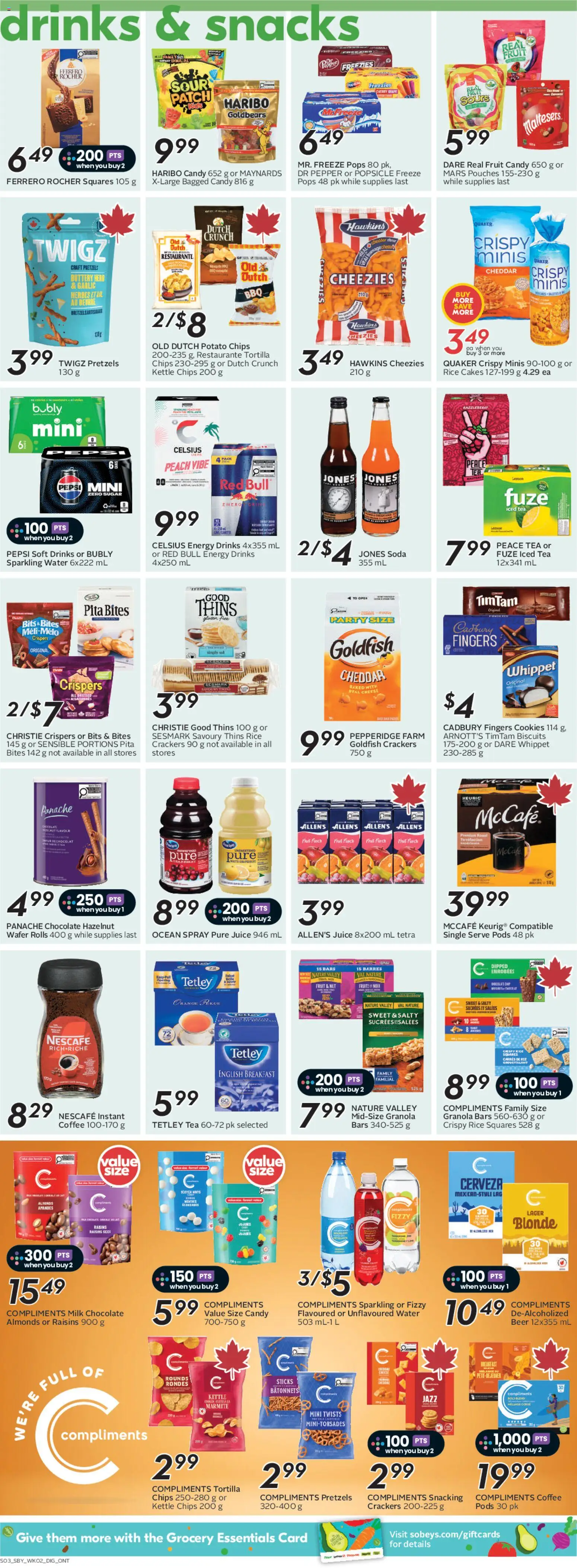 Sobeys flyer valid from 07.05.2026 | Page: 13 | Products: Rice, Tea, Juice, Beer