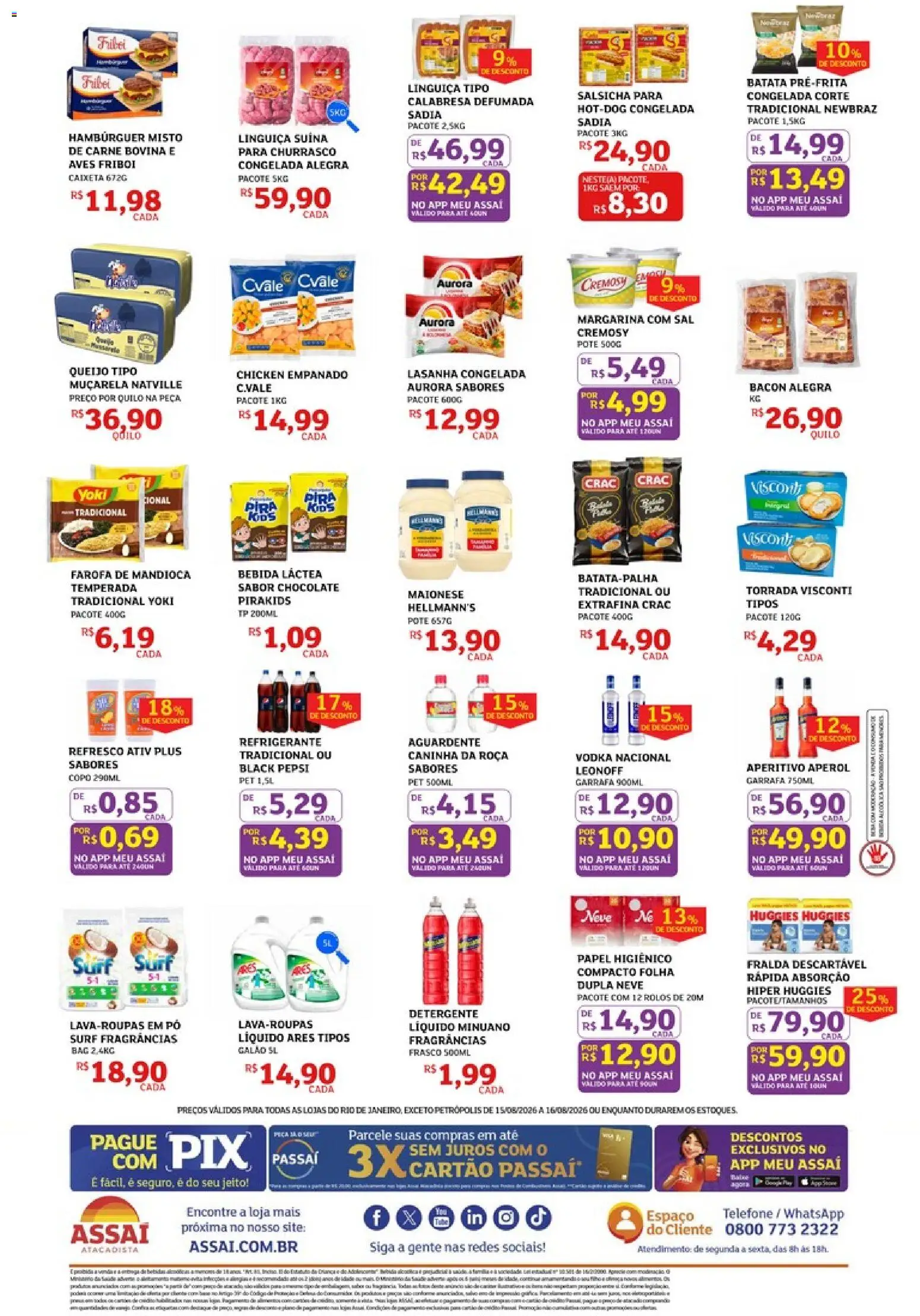 Assaí Atacadista Folheto - válido de 15/08/2026 | Página: 2 | Produtos: Detergente, Batata, Maionese, Papel higiênico