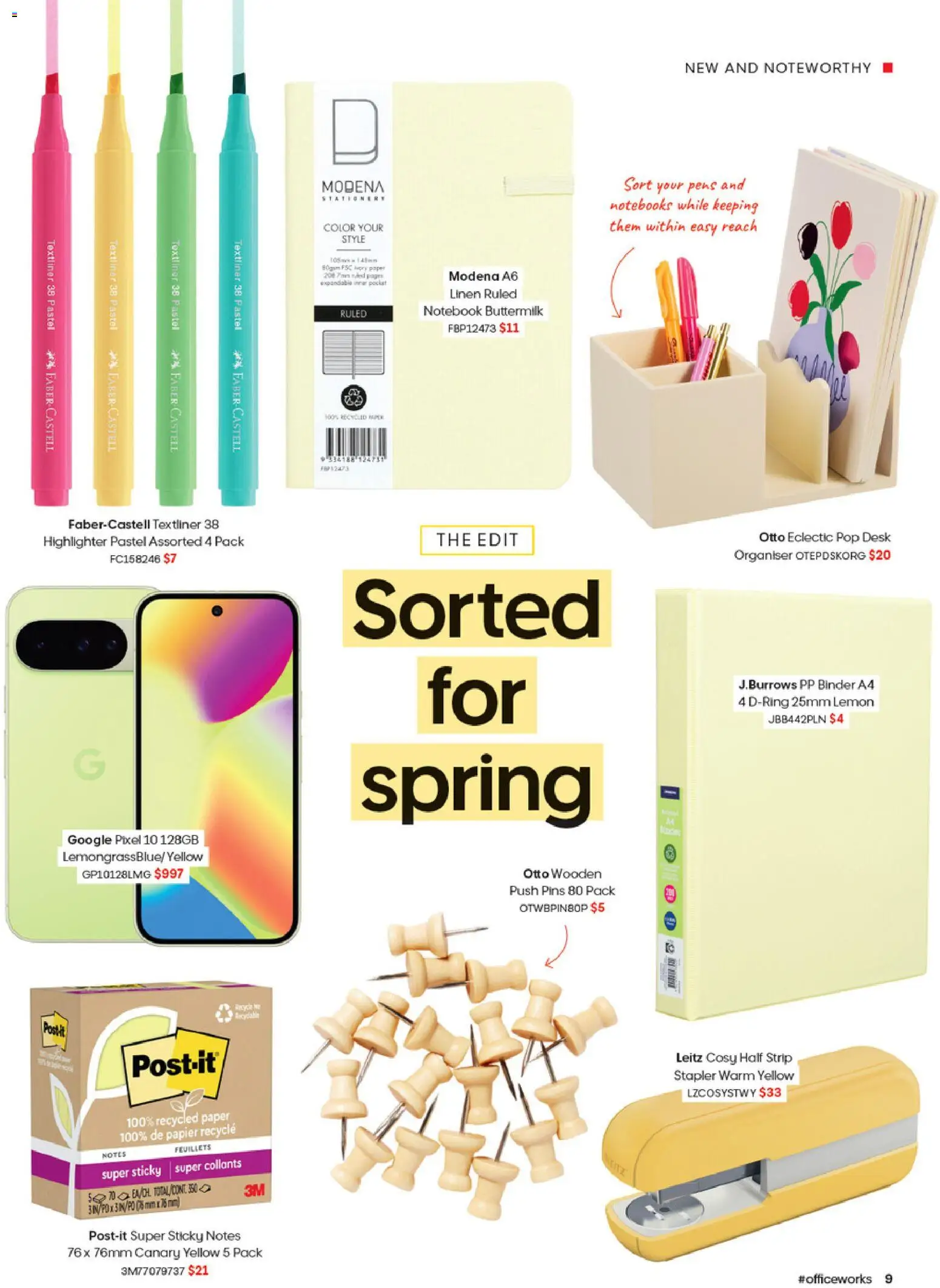 Officeworks catalogue - valid from 27/08/2026 | Page: 9 | Products: Desk, Linen, Highlighter, Notebook