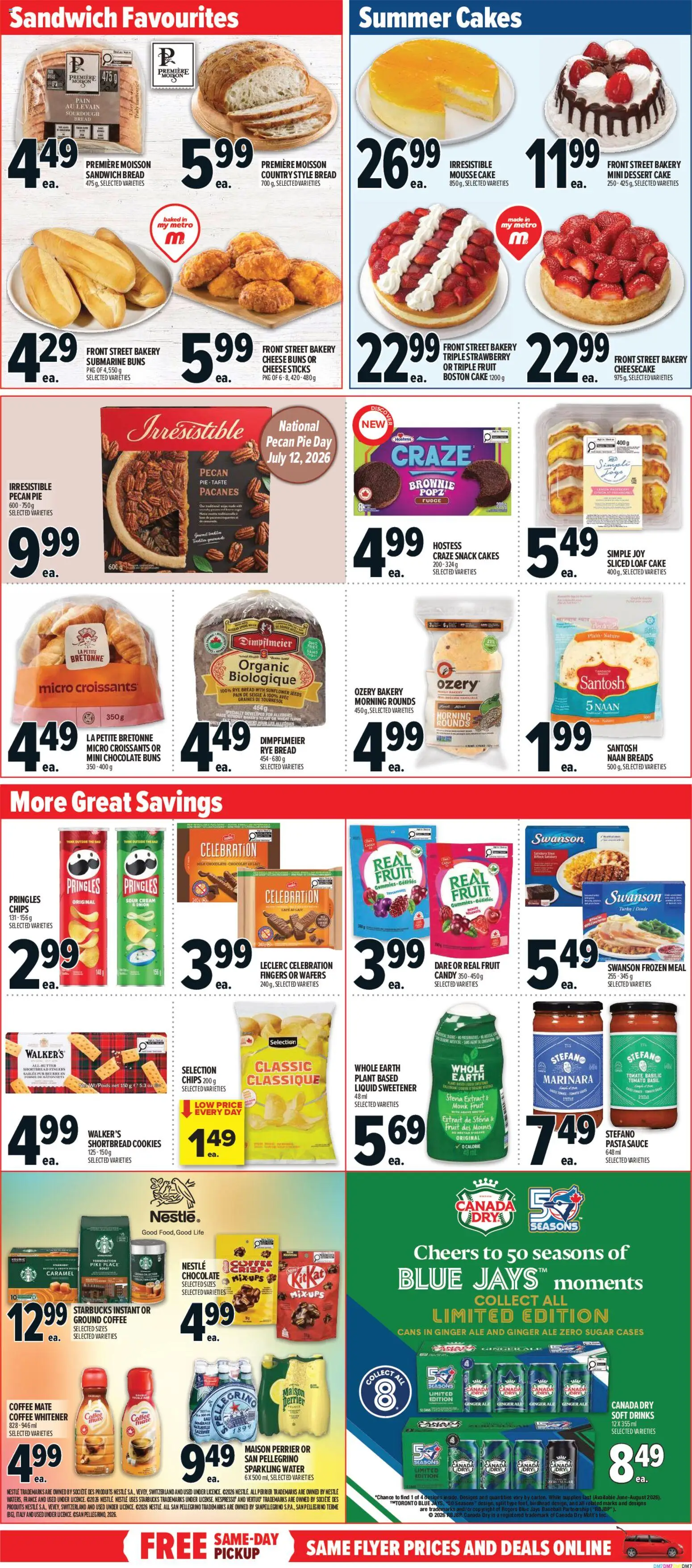 Metro flyer valid from Jul 9, 2026 | Page: 10 | Products: Pasta, Chips, Bakery, Bread