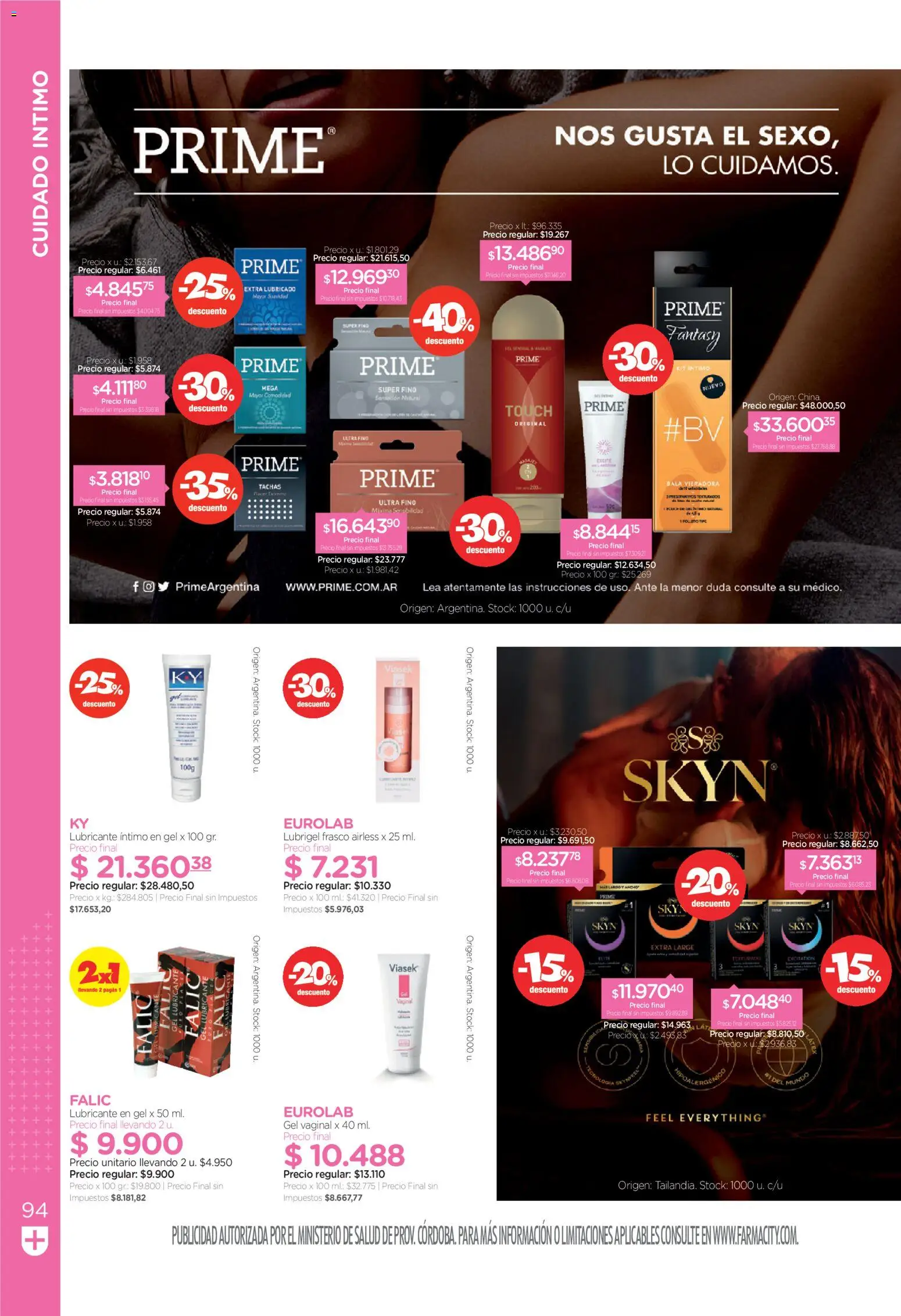 Farmacity catálogo │ válido desde el 01/09/2026 | Página: 94 | Productos: Lubricante, Gel lubricante, Frasco