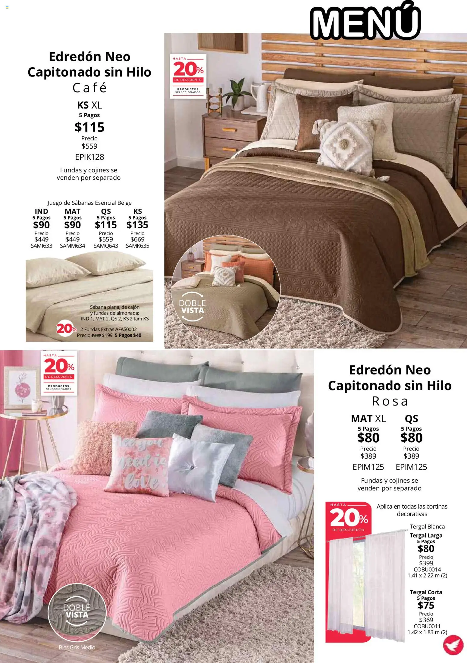Nuevas ofertas de Colchas Concord válidas en toda la República Mexicana desde el 01/08/2026. ¡Encuentra las mejores ofertas en Colchas Concord catálogo! | Página: 103 | Productos: Funda, Body, Vino, Cortinas