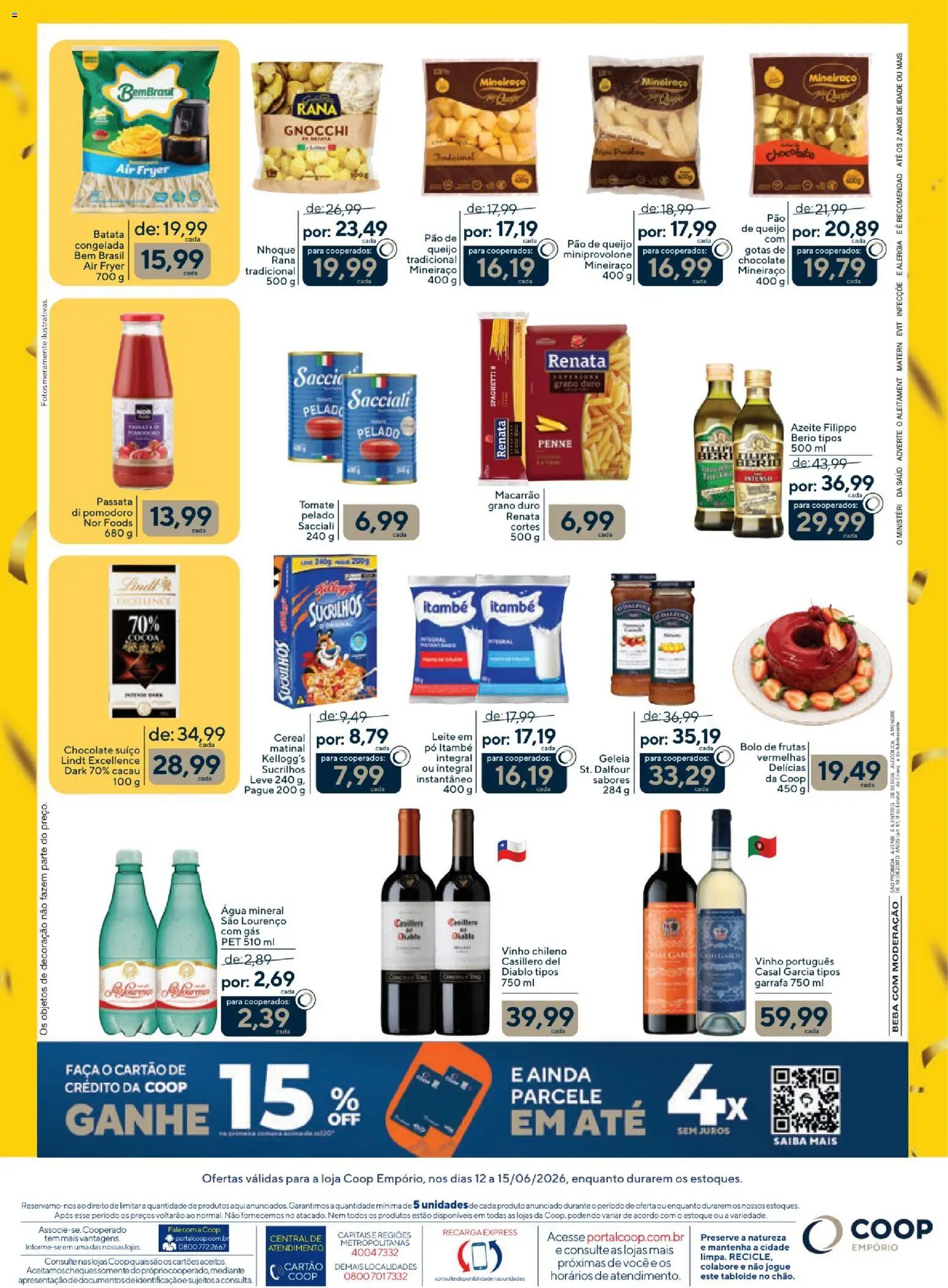 Coop Folheto - válido de 12.06.2026 | Página: 2 | Produtos: Leite, Pão, Vinho, Macarrão