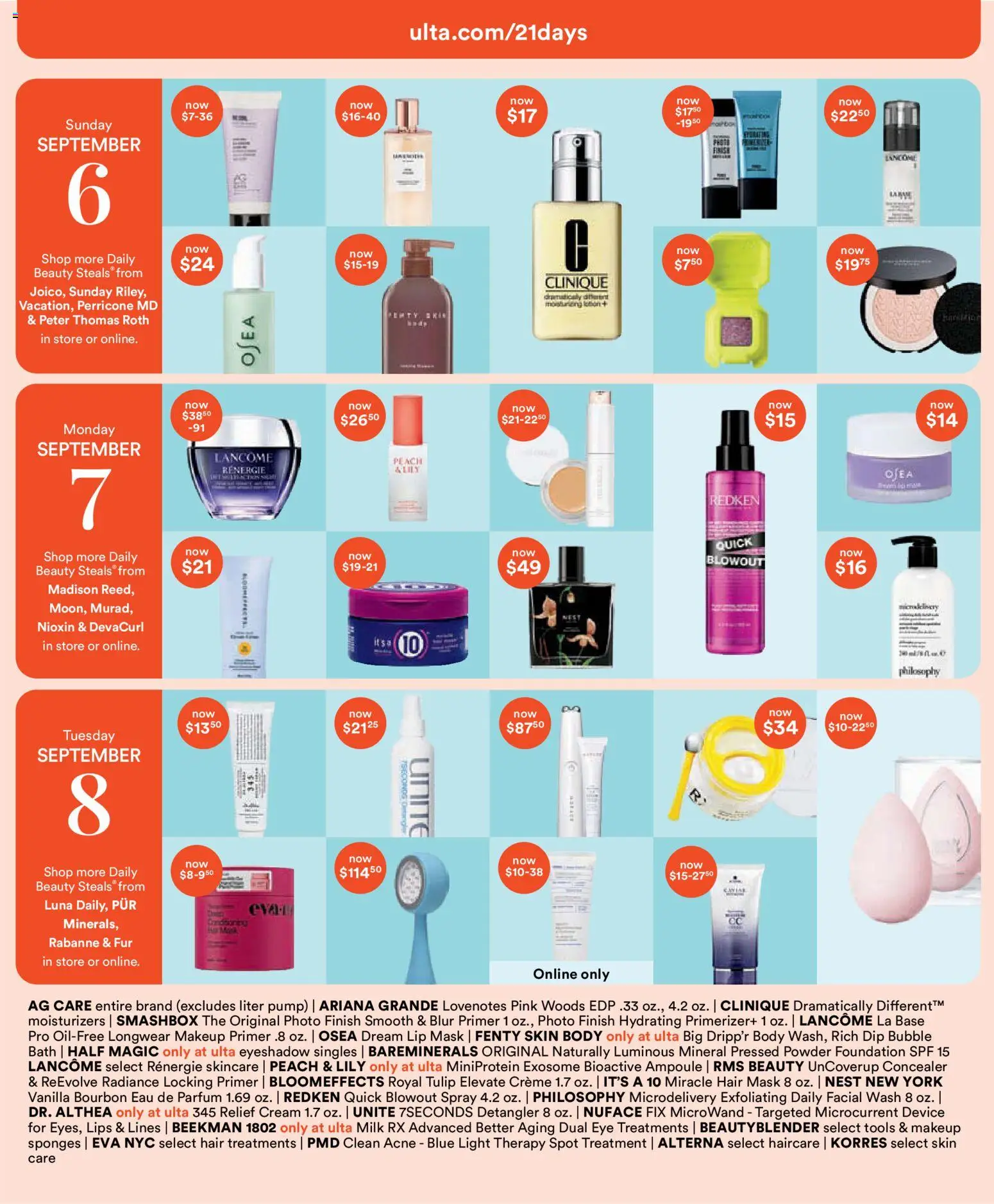 Ulta Beauty 21 Days of Beauty Calendar - valid from 08/28/2026 | Page: 5 | Products: Bath, Eyeshadow, Bourbon, Tools