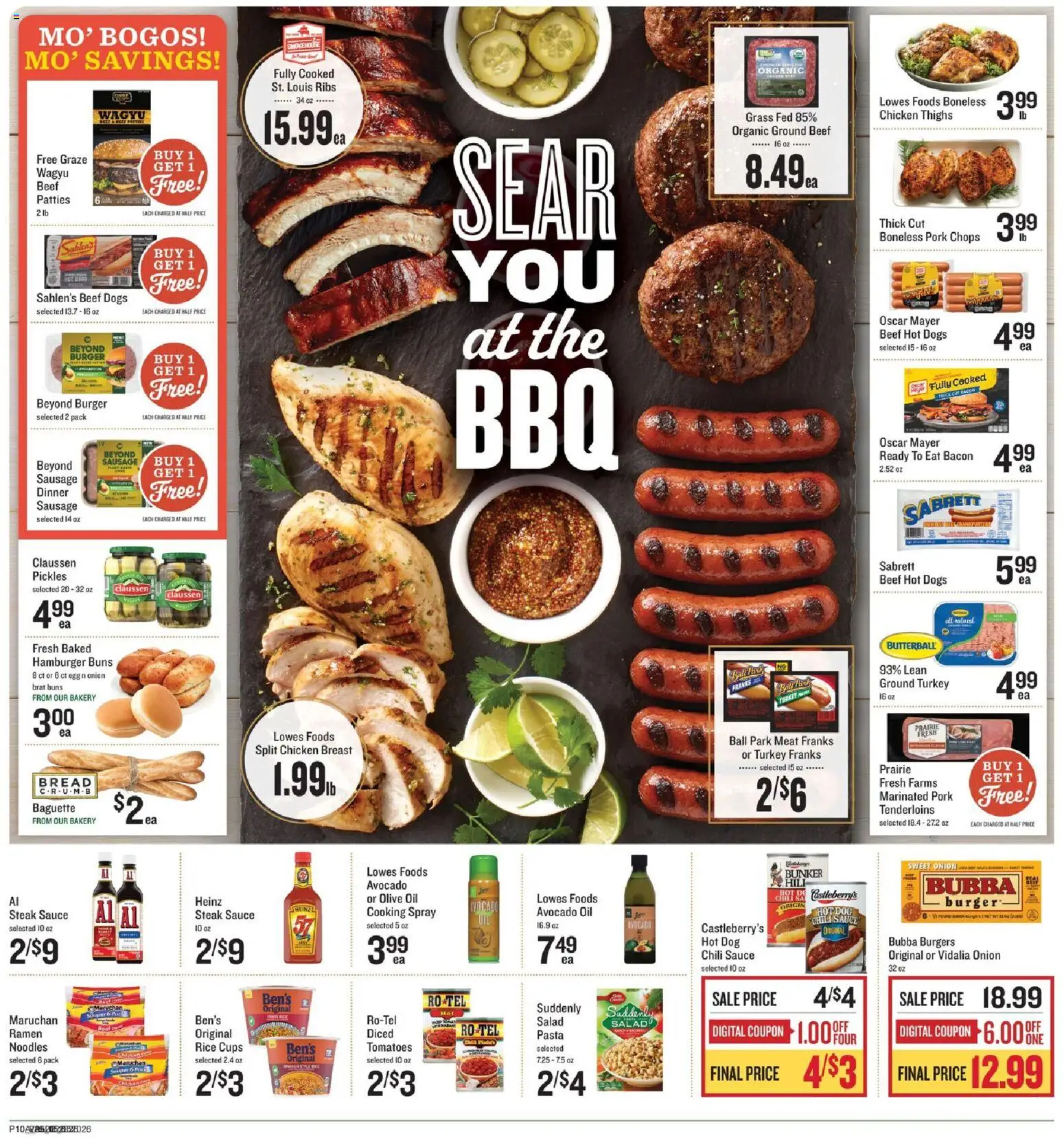 Lowes Foods Weekly Ad - NC - valid from 20.05.2026 | Page: 19 | Products: Bread, Pork, Pasta, Onion