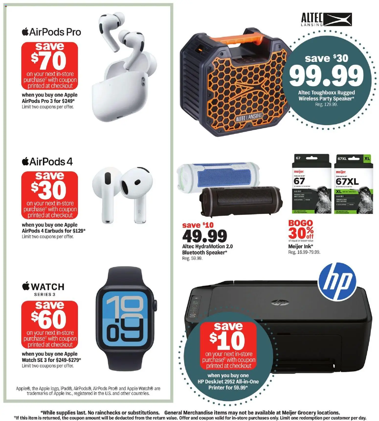 Meijer Storage for Study Season - valid from 07/22/2026 | Page: 4 | Products: Watch, Printer