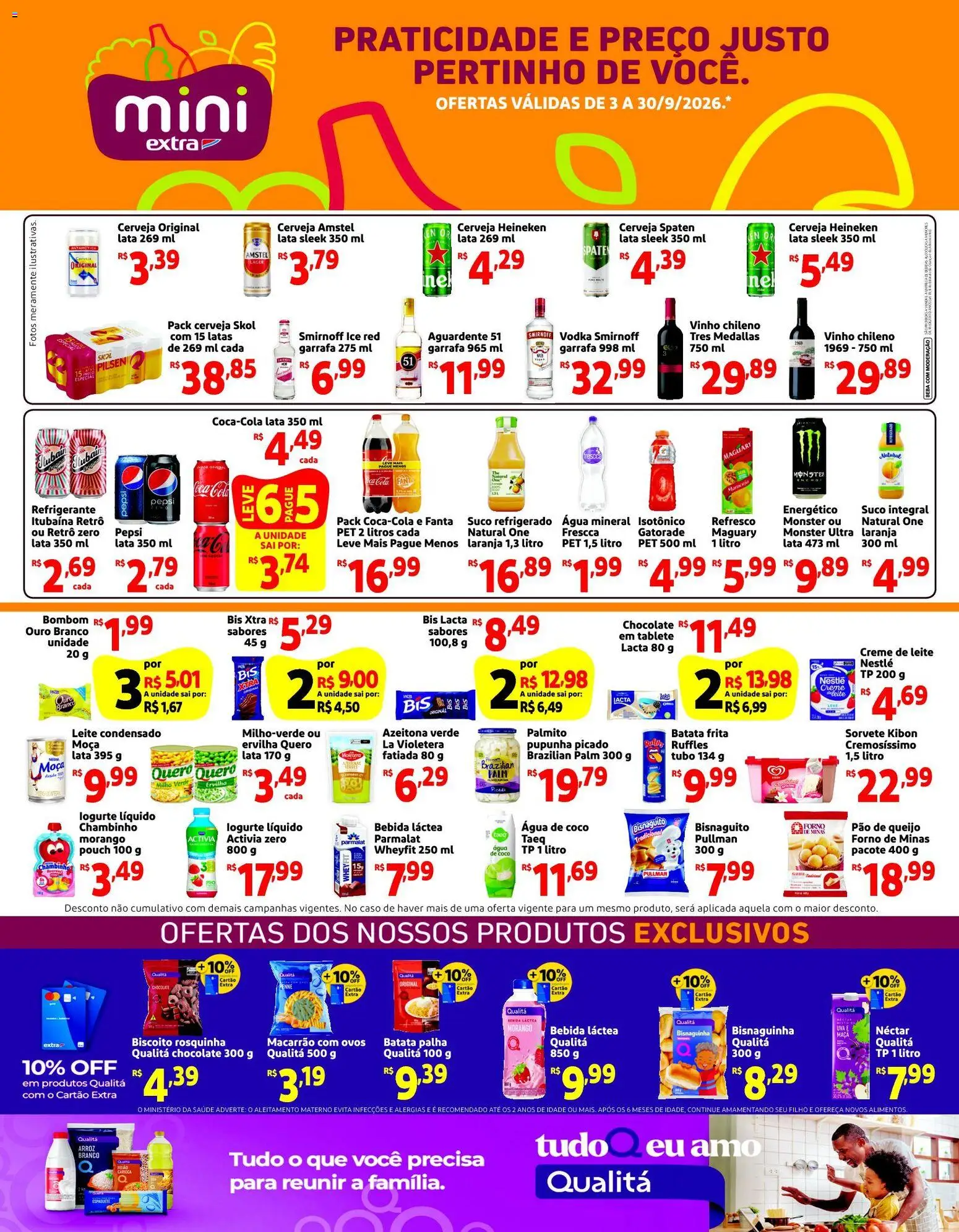Mini Extra Folheto - válido de 03/09/2026 | Página: 1 | Produtos: Fanta, Cerveja, Vodka, Bombom
