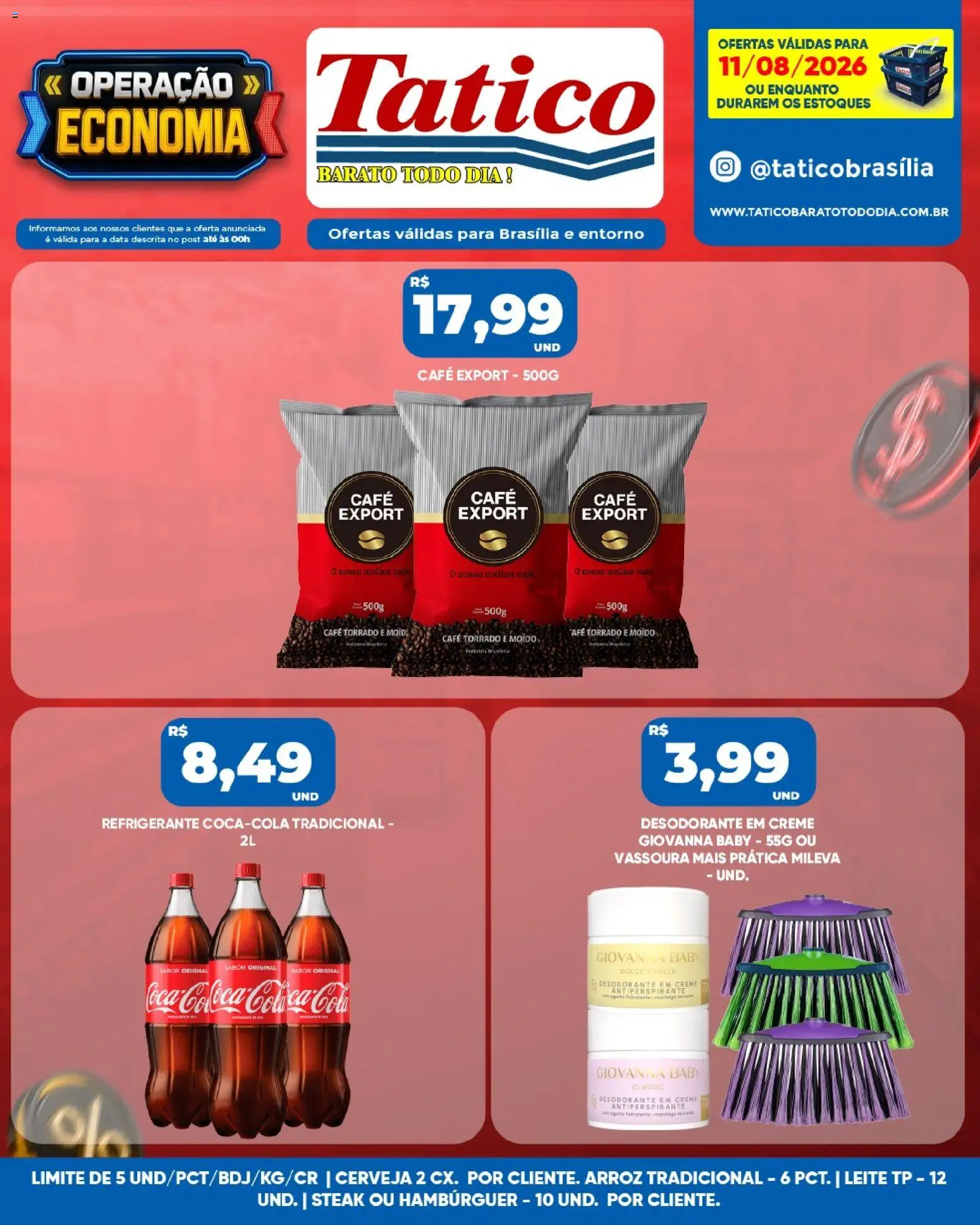 Tatico Folheto - válido de 12/08/2026 | Página: 29 | Produtos: Steak, Cola, Refrigerante, Vassoura