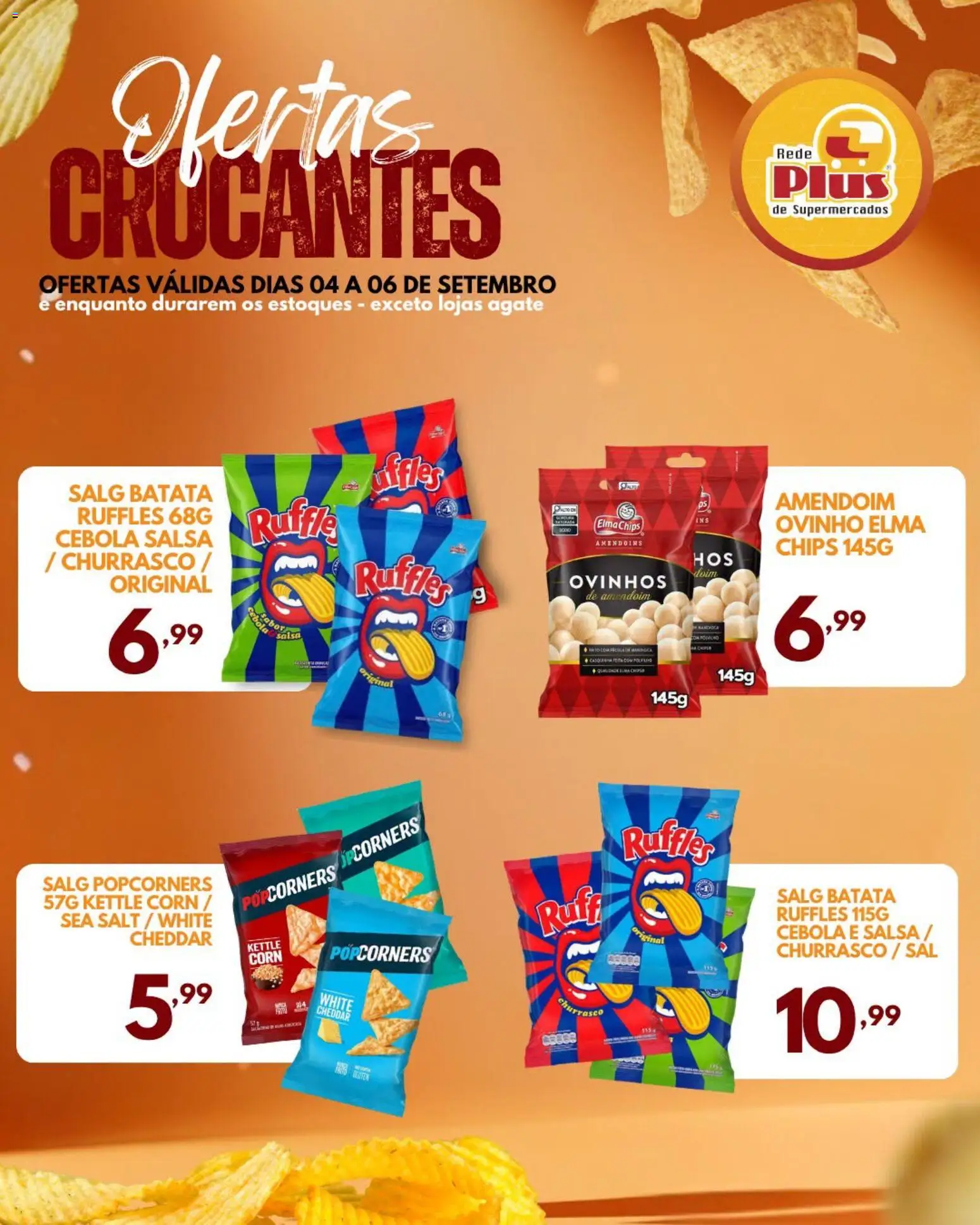 Rede Plus Supermercados Folheto - válido de 04/09/2026 | Página: 4 | Produtos: Cebola, Salsa, Amendoins, Elma Chips