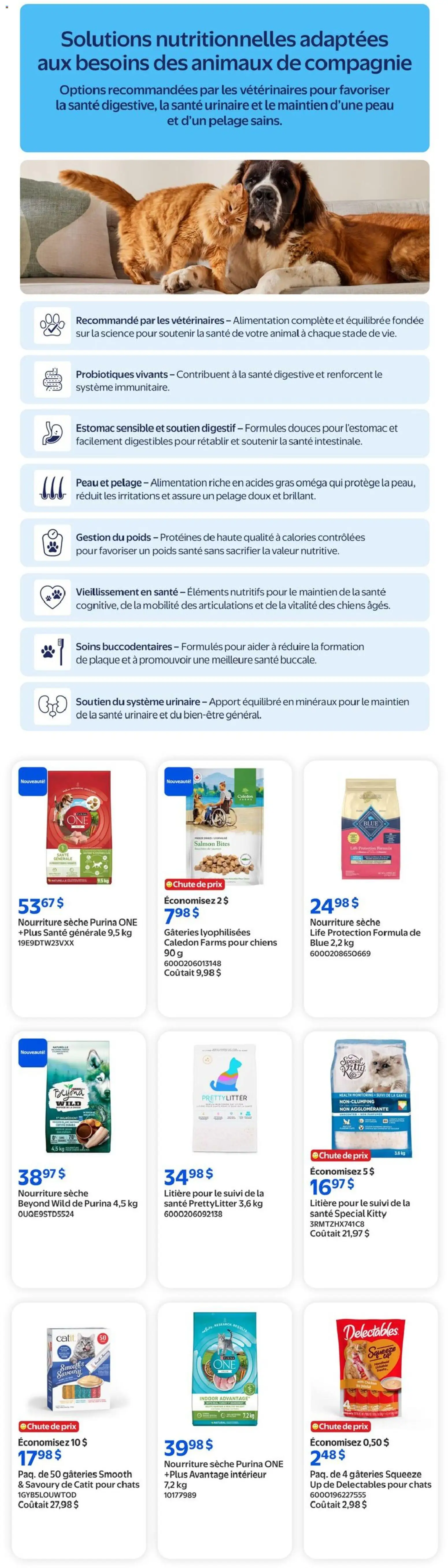 Walmart flyer valid from Aug 27, 2026 | Page: 6 | Products: Salmon, Cat litter, Food, Omega