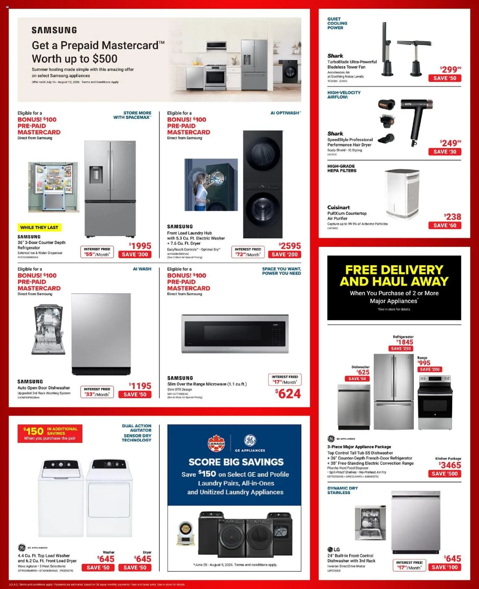 Visions flyer valid from Jul 17, 2026 | Page: 4 | Products: Dryer, Dishwasher, Air purifier, Hair dryer