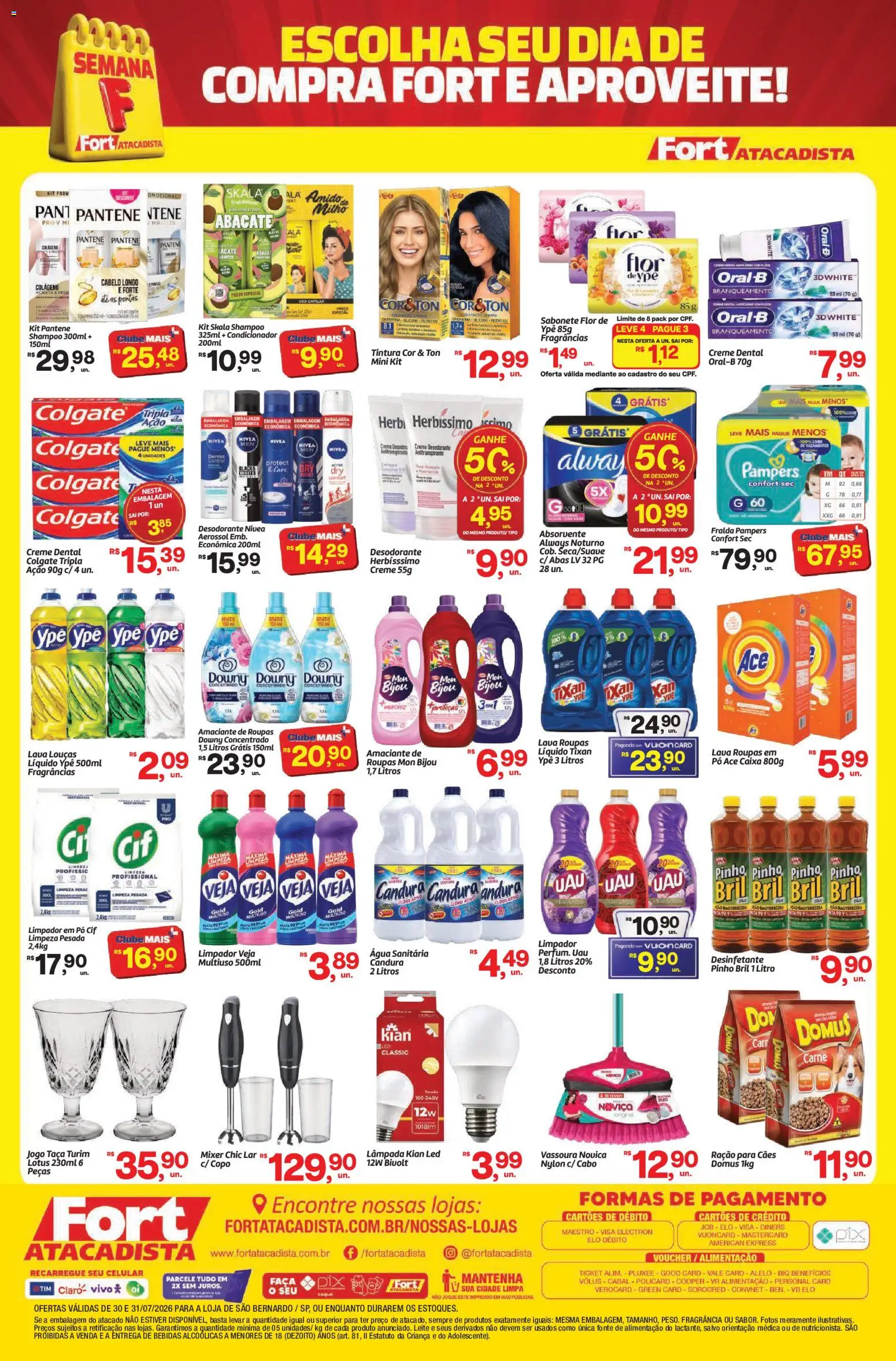 Fort Atacadista Folheto - válido de 30/07/2026 | Página: 4 | Produtos: Shampoo, Amaciante de roupas, Creme, Cabo
