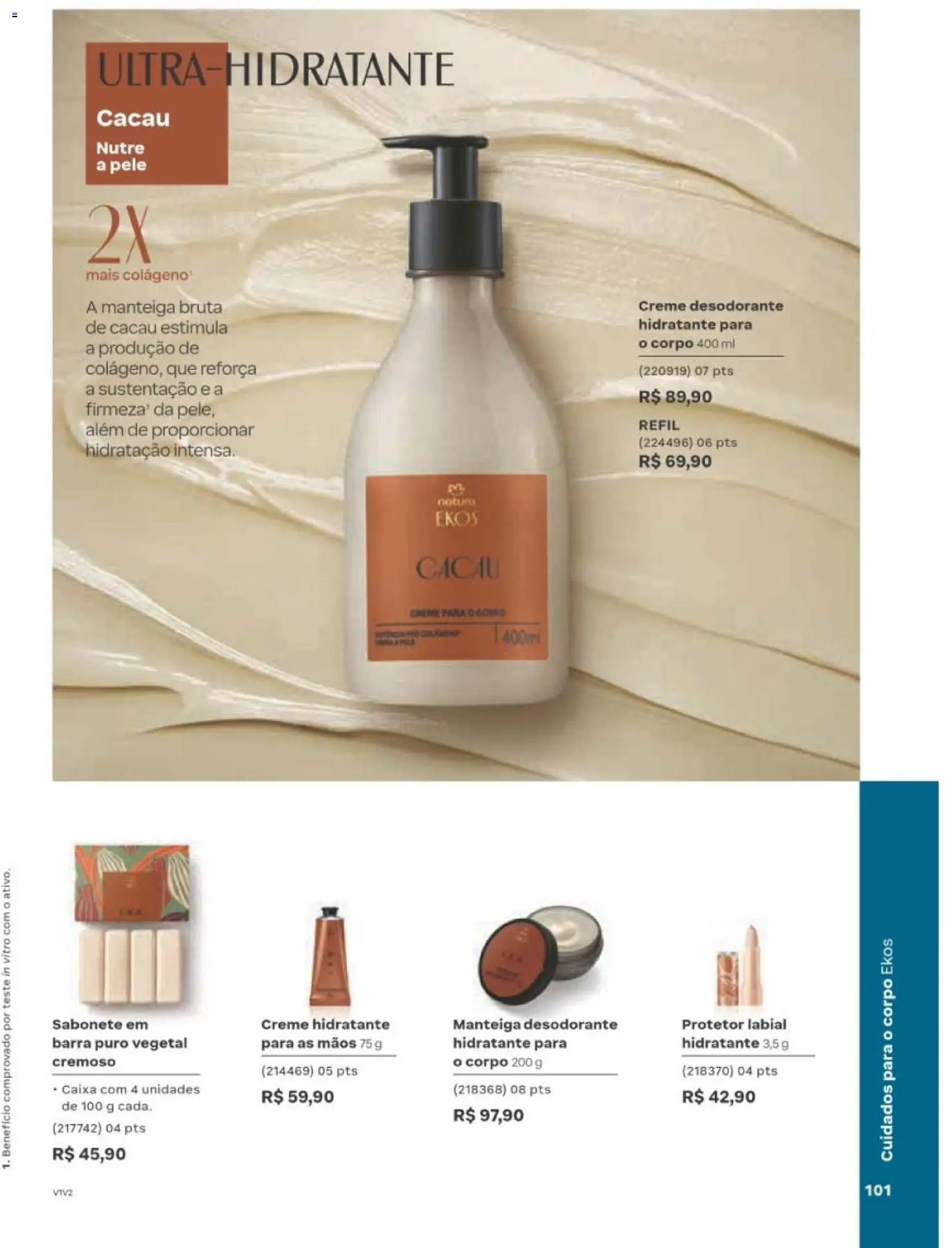 Natura Folheto - válido de 10/08/2026 | Página: 104 | Produtos: Desodorante, Manteiga, Creme, Protetor labial