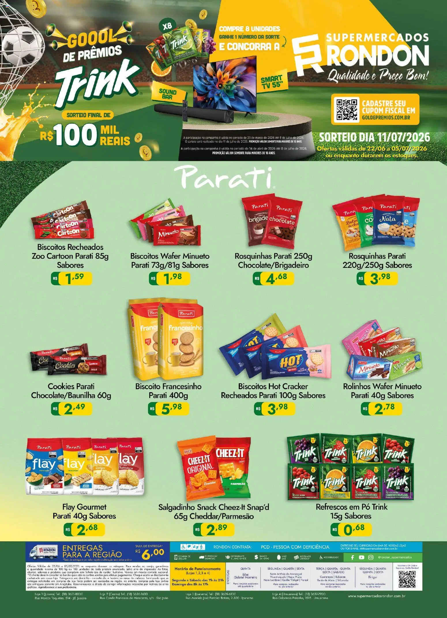 Supermercados Rondon Folheto - válido de 22/05/2026 | Página: 2 | Produtos: Biscoito, Presunto, Nata, Biscoitos