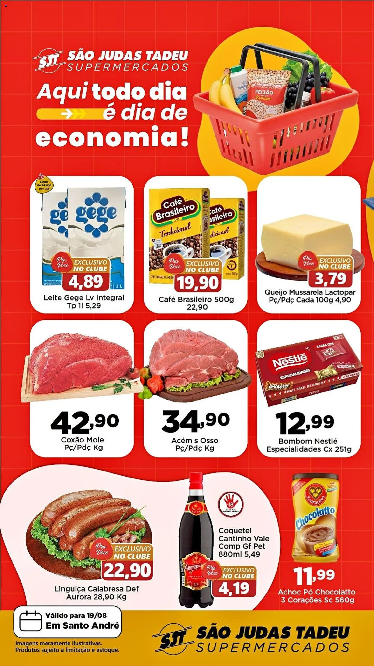 São Judas Tadeu Folheto - válido de 19/08/2026 | Página: 1 | Produtos: Especialidades, Pó, Linguiça, Mussarela