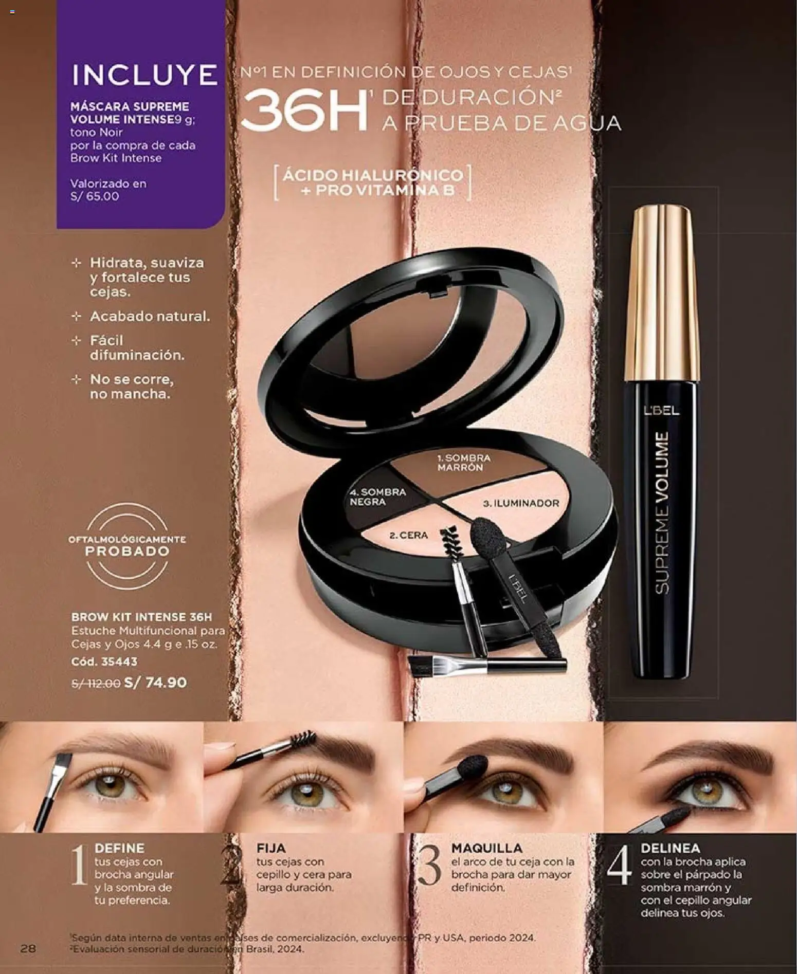 Catálogo L'Bel válido desde 11/07/2026 | Página: 28 | Productos: Brocha, Máscara, Agua