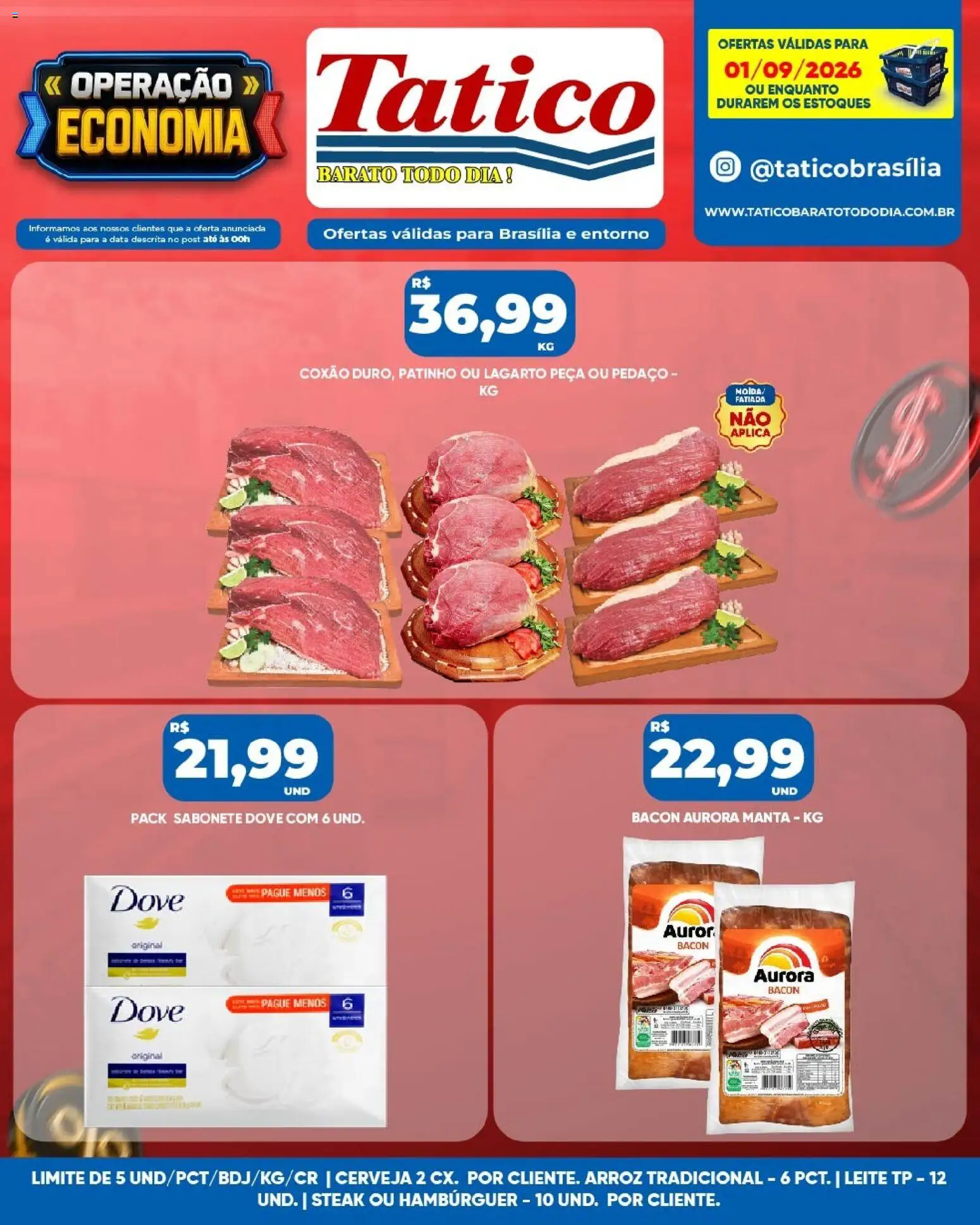 Tatico Folheto - válido de 01/09/2026 | Página: 13 | Produtos: Steak, Sabonete, Bacon, Dove