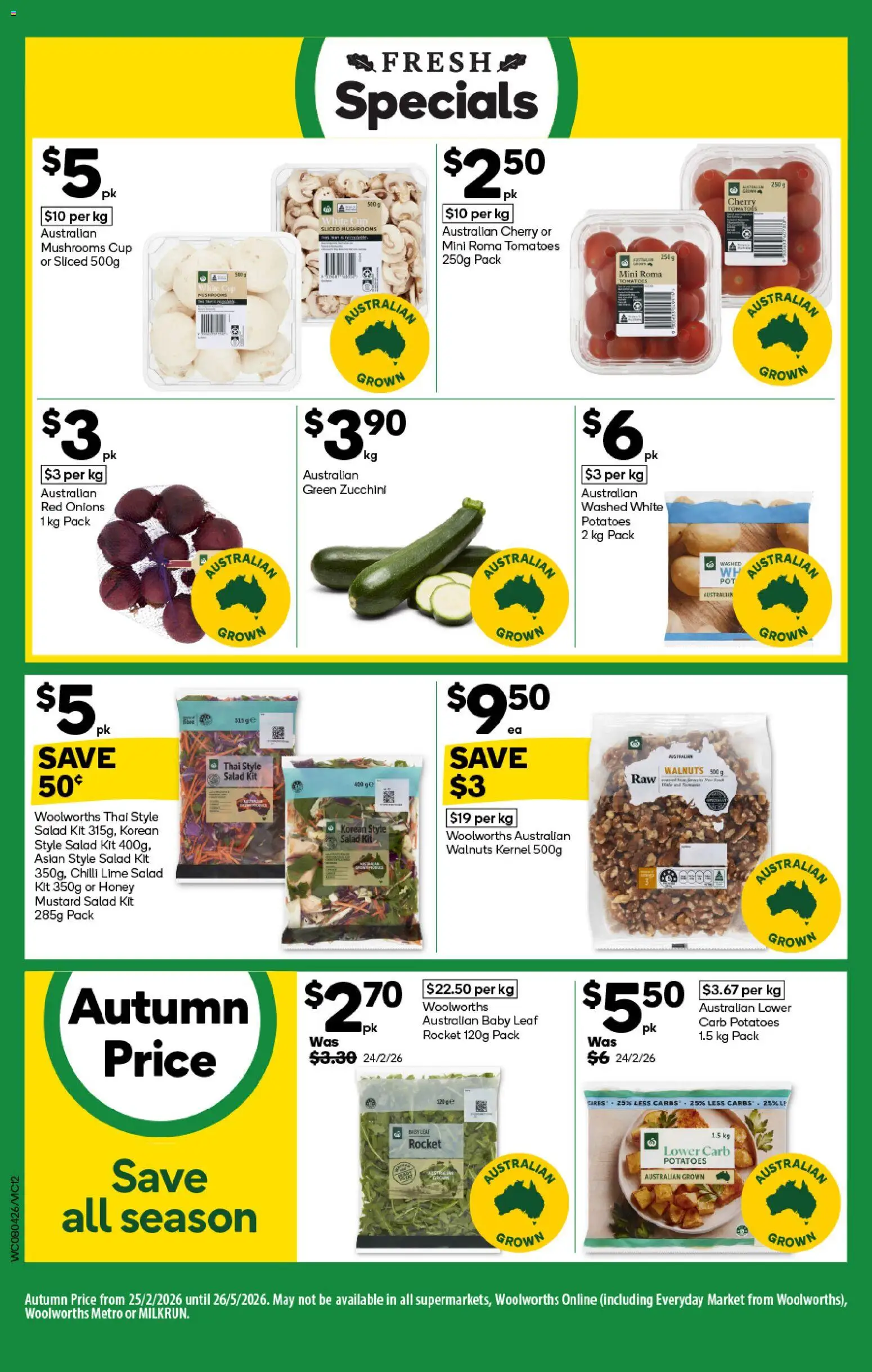 Woolworths catalogue - valid from 08.04.2026 | Page: 12 | Products: Tomatoes, Potatoes, Chilli, Zucchini