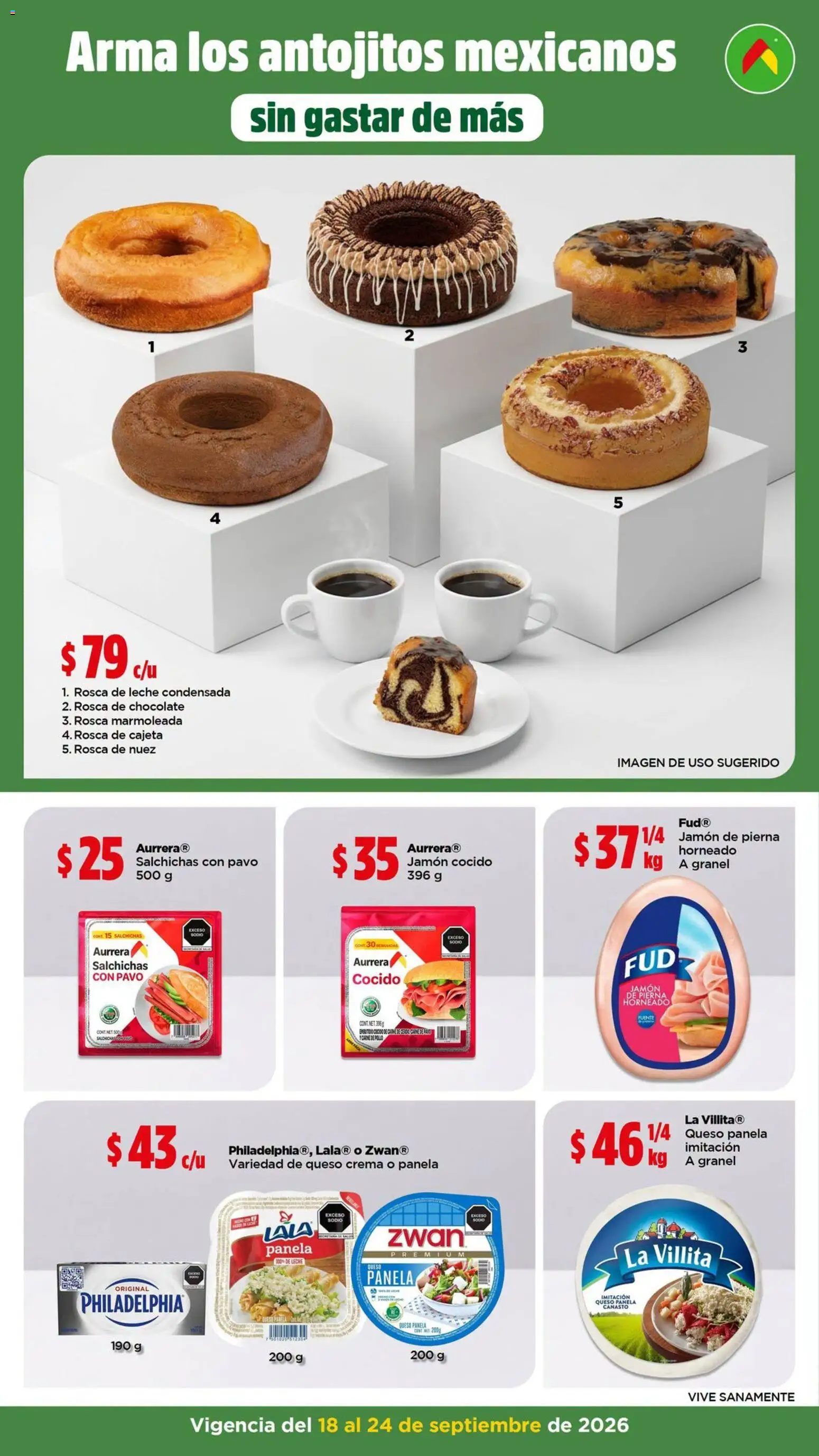Nuevas ofertas de Bodega Aurrerá válidas en toda la República Mexicana desde el 18/09/2026. ¡Encuentra las mejores ofertas en Bodega Aurrerá folleto Precio más bajo siempre! | Página: 4 | Productos: Crema, Leche, Pavo, Carne
