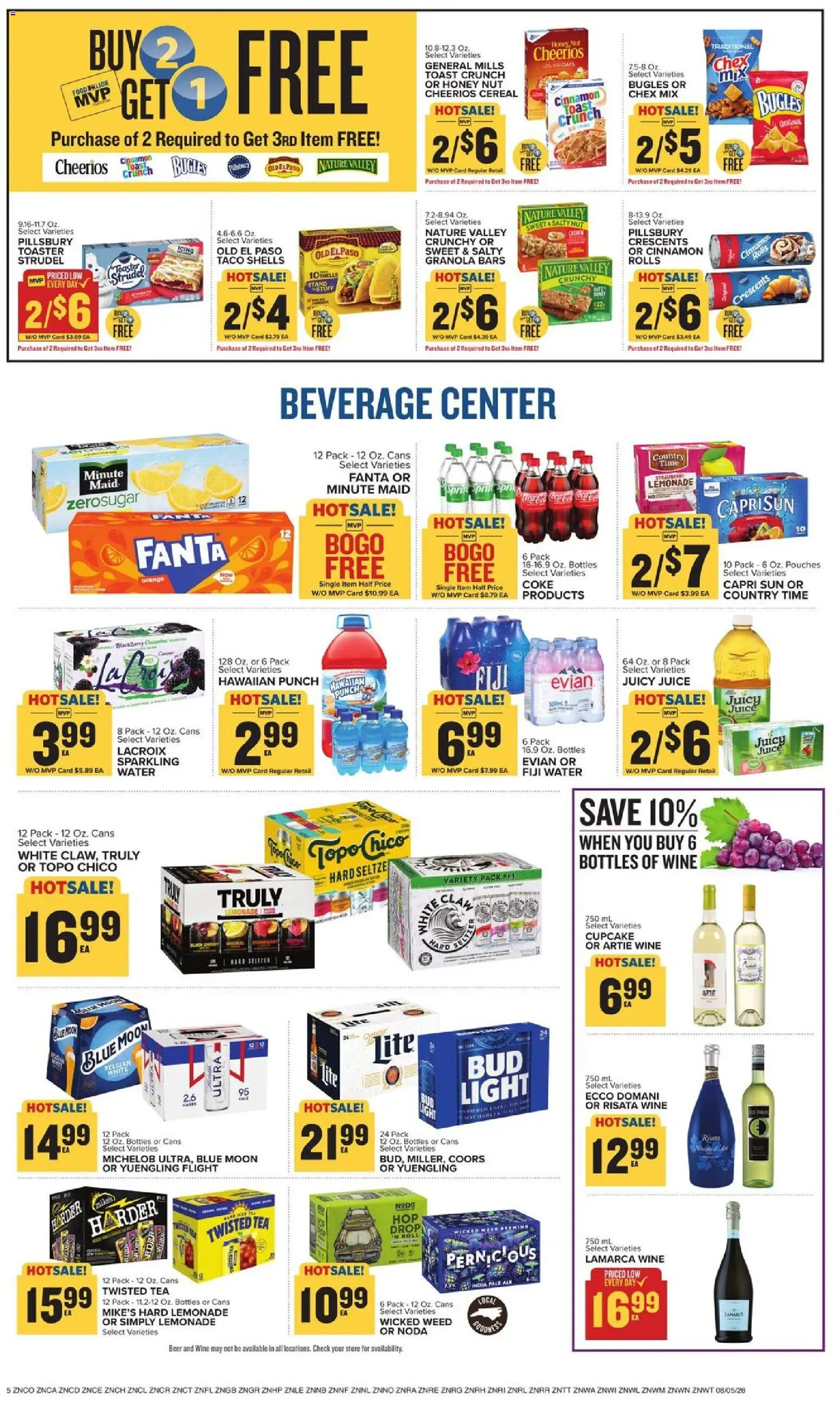 Food Lion Weekly Ad - valid from 08/05/2026 | Page: 8 | Products: Juice, Water, Cereal, Fanta