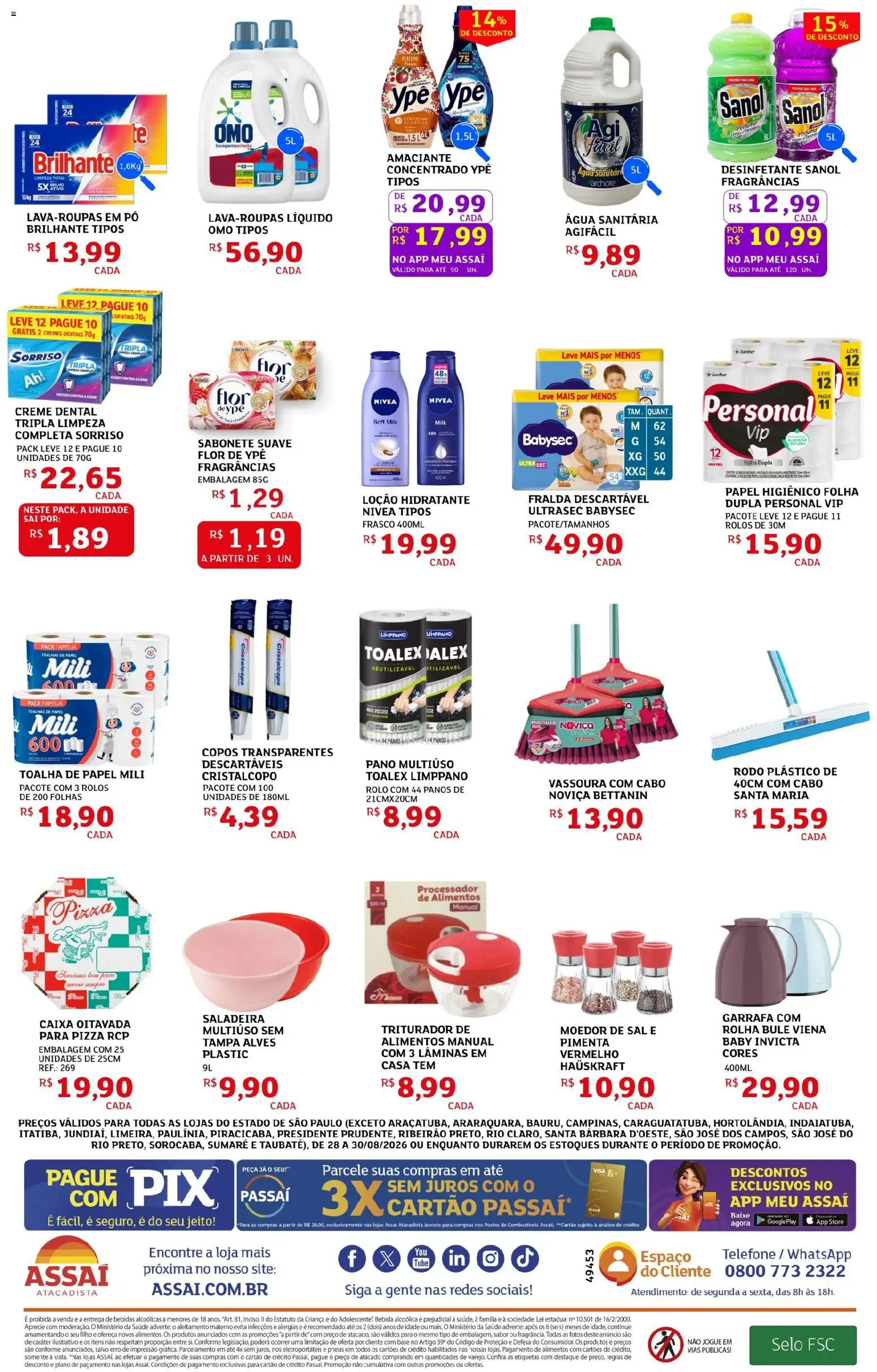 Assaí Atacadista Folheto - válido de 28/08/2026 | Página: 2 | Produtos: Hauskraft, Pó, Toalhas de papel, Bebida