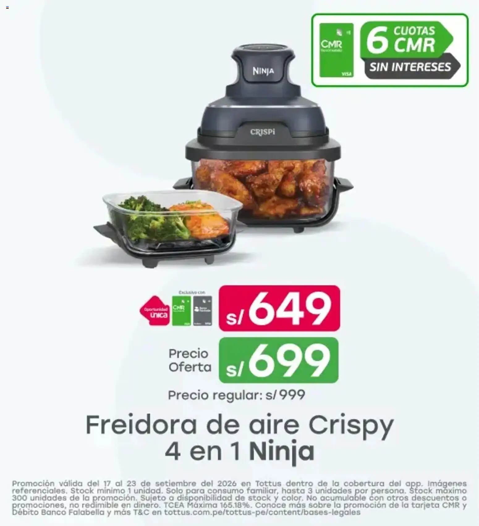 Catálogo Tottus válido desde 17/09/2026 | Página: 3 | Productos: Freidora, Freidora de aire