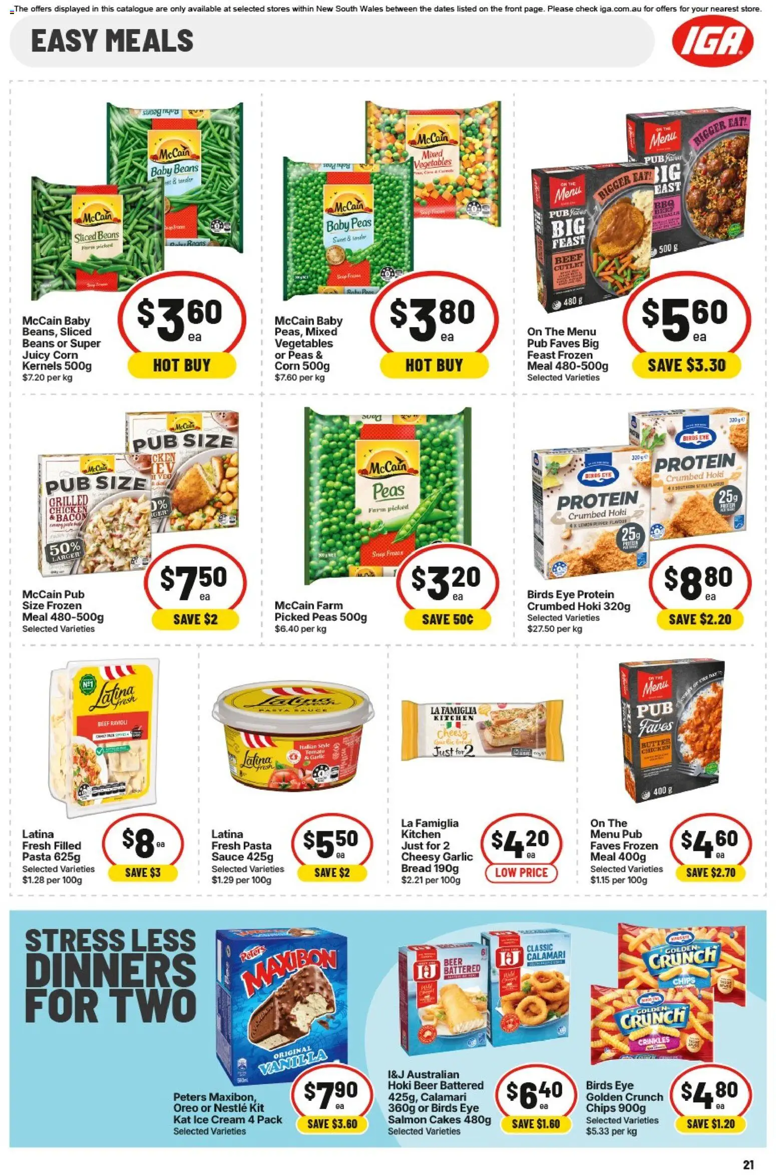 IGA catalogue - valid from 01/07/2026 | Page: 21 | Products: Beer, Chicken, Pasta, Chips
