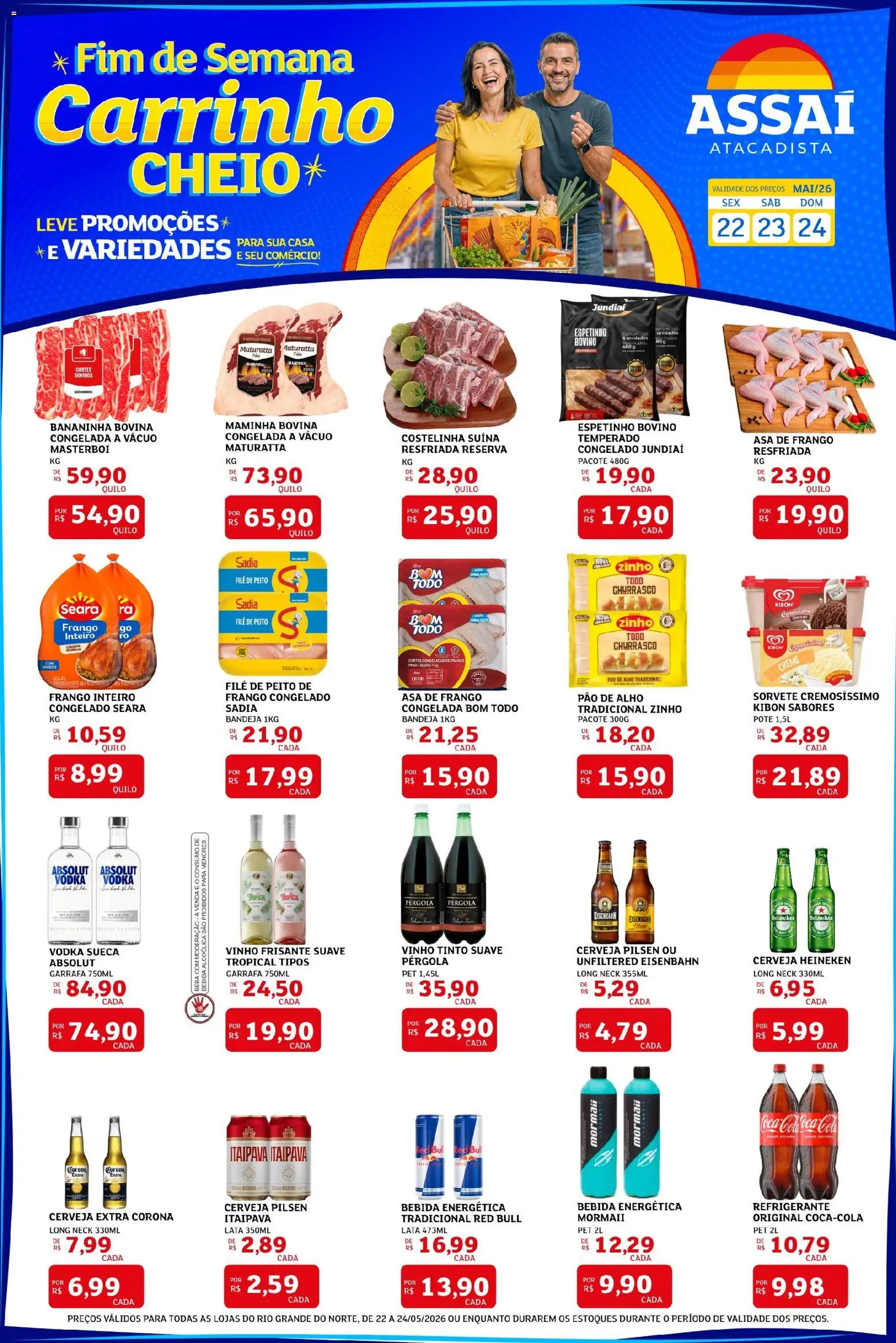 Assaí Atacadista Folheto - válido de 22.05.2026 | Página: 1 | Produtos: Alho, Chocolate, Refrigerante, Frango