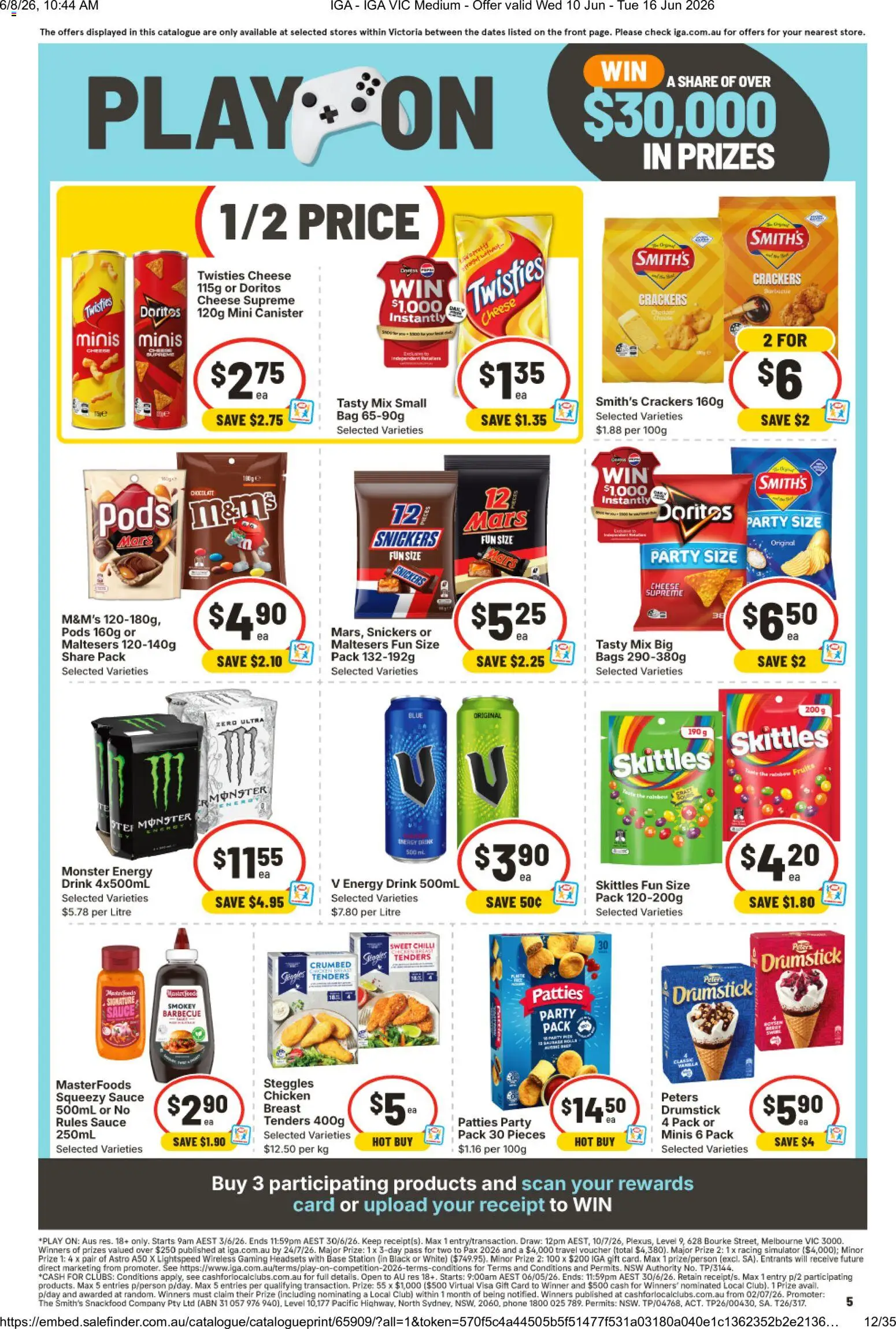 IGA catalogue - valid from 10.06.2026 | Page: 6 | Products: Cheese, Energy drink, Chocolate, Bag
