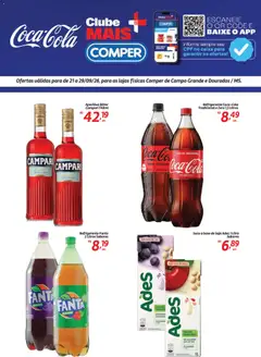 Comper ofertas Coca-Cola - Pré-Visualização do folheto da loja Comper, válido de 21/09/2026 | Página: 1 | Produtos: Cola, Caixa, Suco, Açúcar
