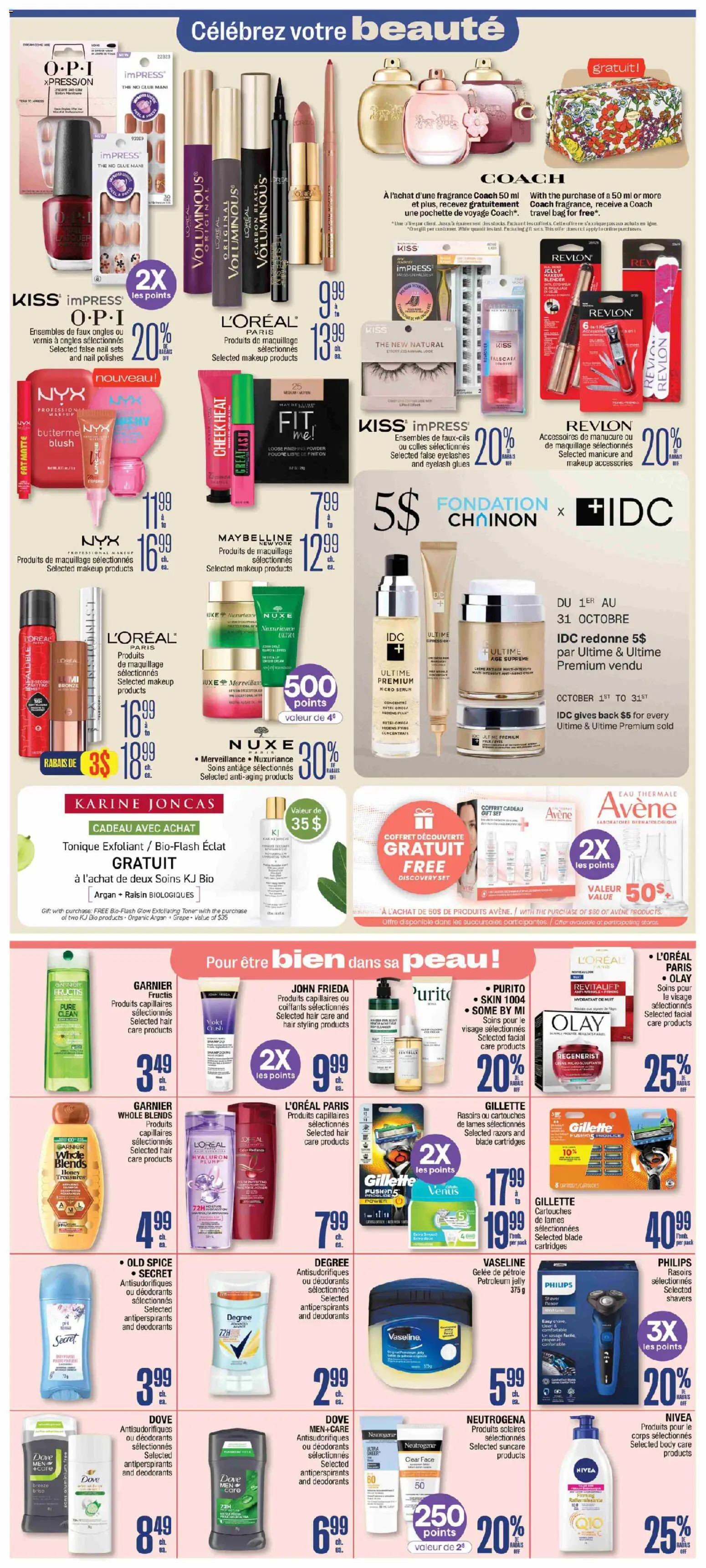 Jean Coutu flyer valid from Oct 1, 2026 | Page: 4 | Products: Toner, Blender, Blush, Hair styling