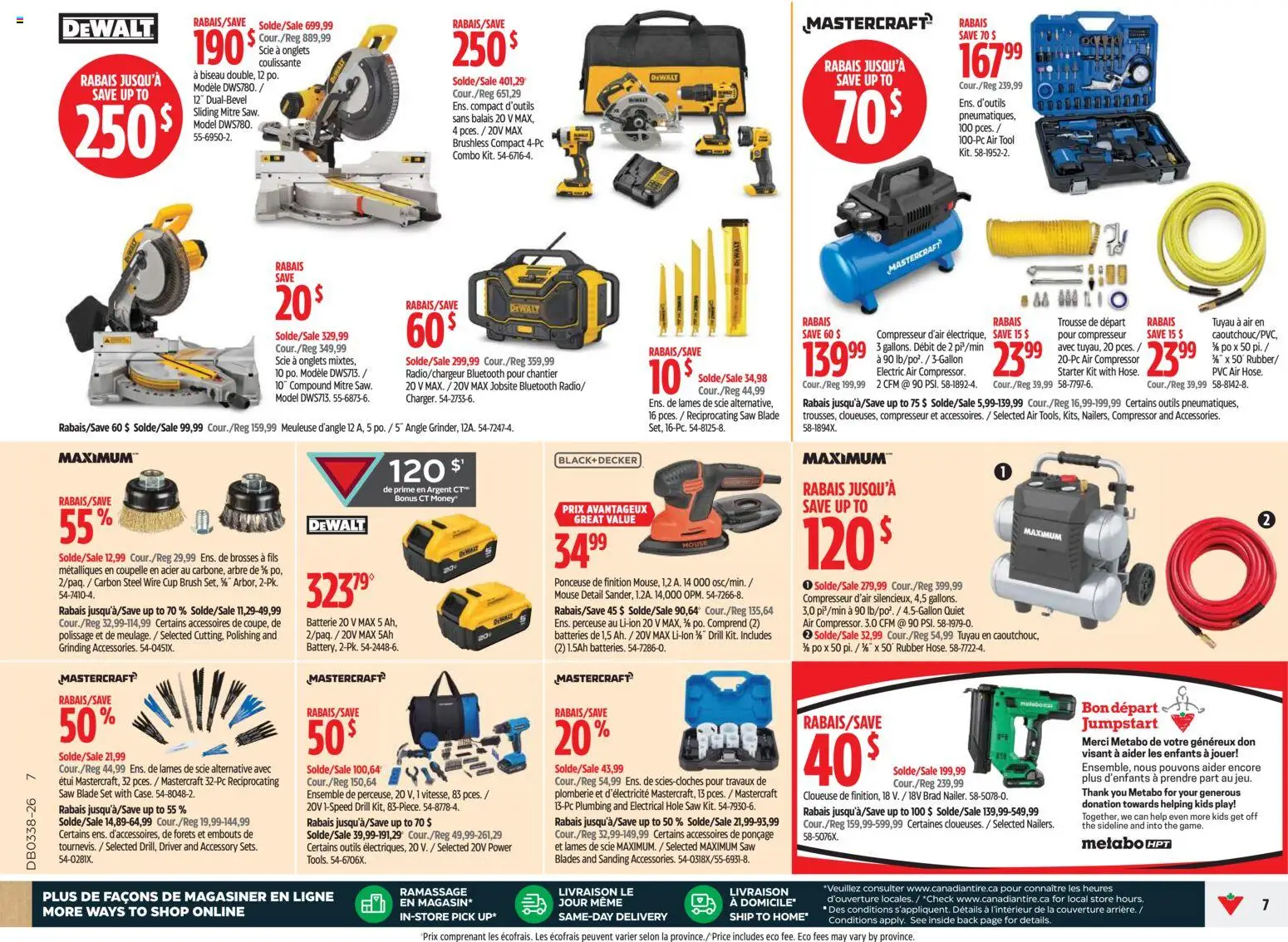 Canadian Tire flyer valid from Sep 17, 2026 | Page: 7 | Products: Mouse, Compressor, Brush, Batteries
