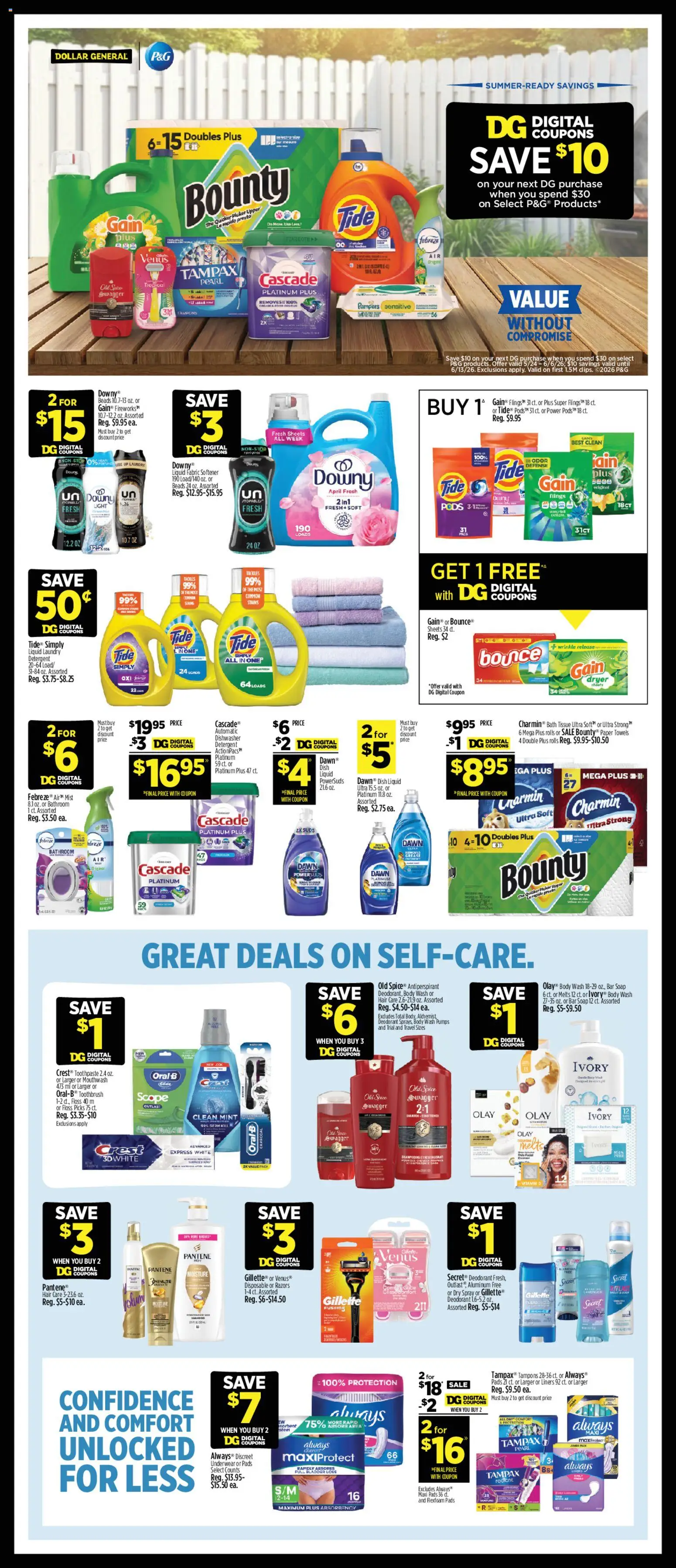 Dollar General Weekly Ad - valid from 24.05.2026 | Page: 14 | Products: Deodorant, Detergent, Underwear, Dishwasher