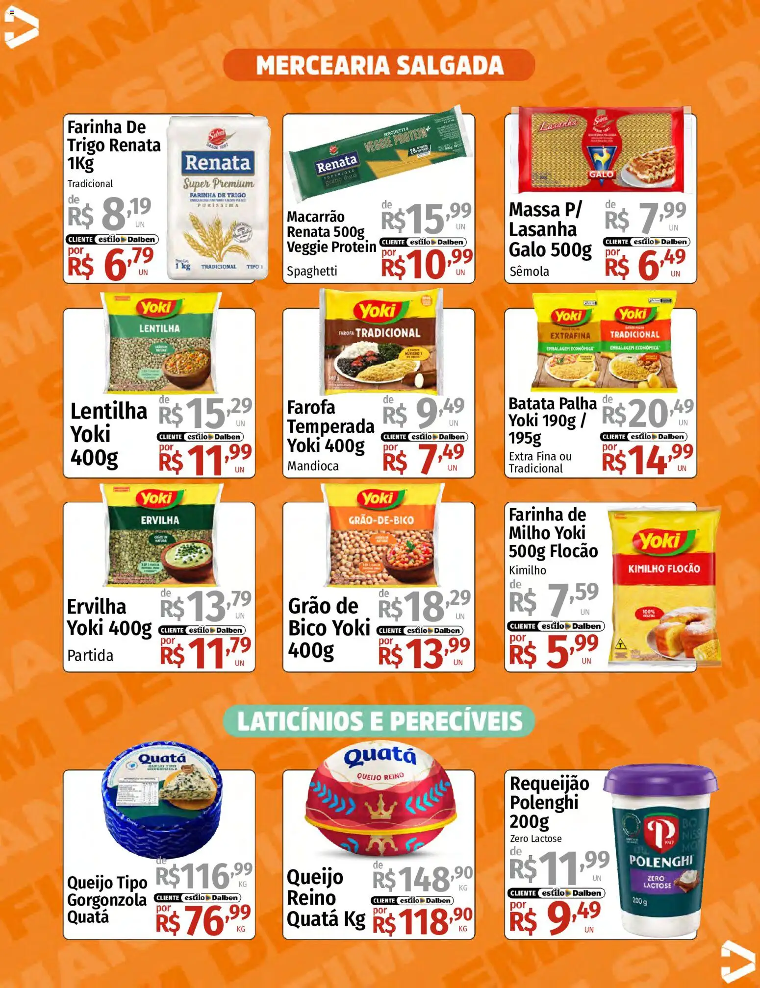 Supermercado Dalben Folheto - válido de 31/07/2026 | Página: 8 | Produtos: Lentilha, Macarrão, Bico, Batata palha