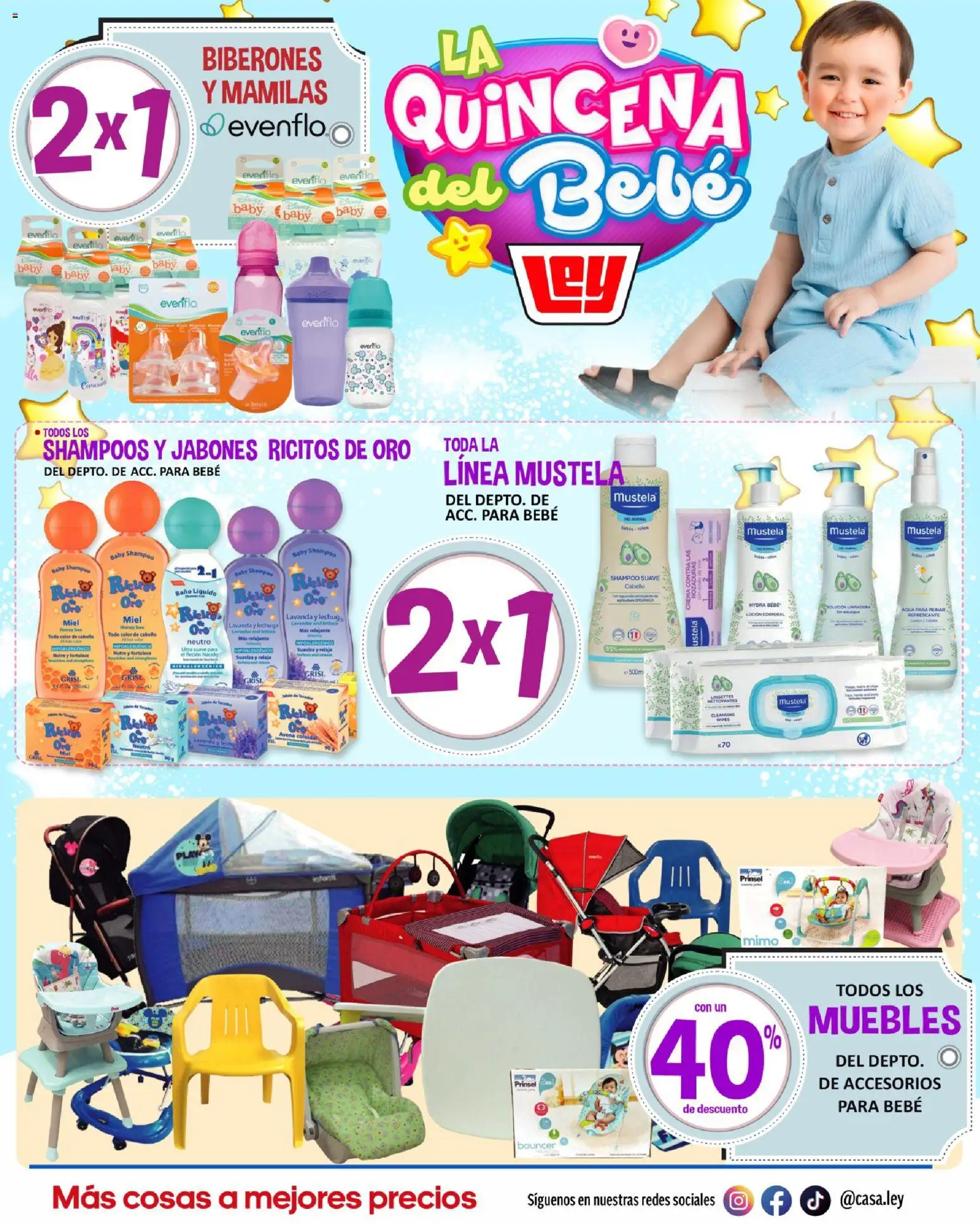 Nuevas ofertas de Casa Ley válidas en toda la República Mexicana desde el 16.05.2026. ¡Encuentra las mejores ofertas en Casa Ley folleto La Quincena del Bebé frontera! | Página: 17 | Productos: Avena, Crema, Lechuga, Baño